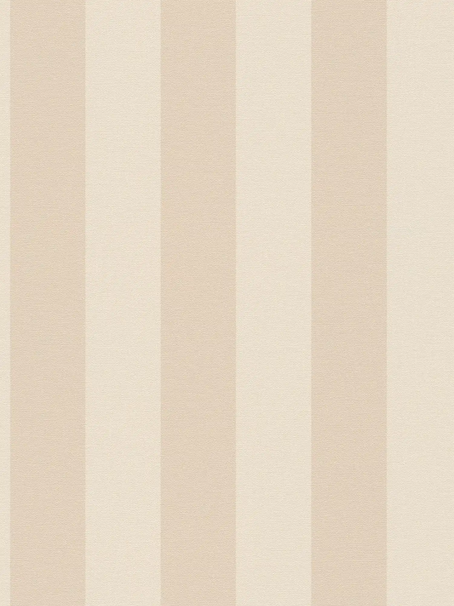 Non-woven wallpaper with stripes and linen look PVC-free - beige, white
