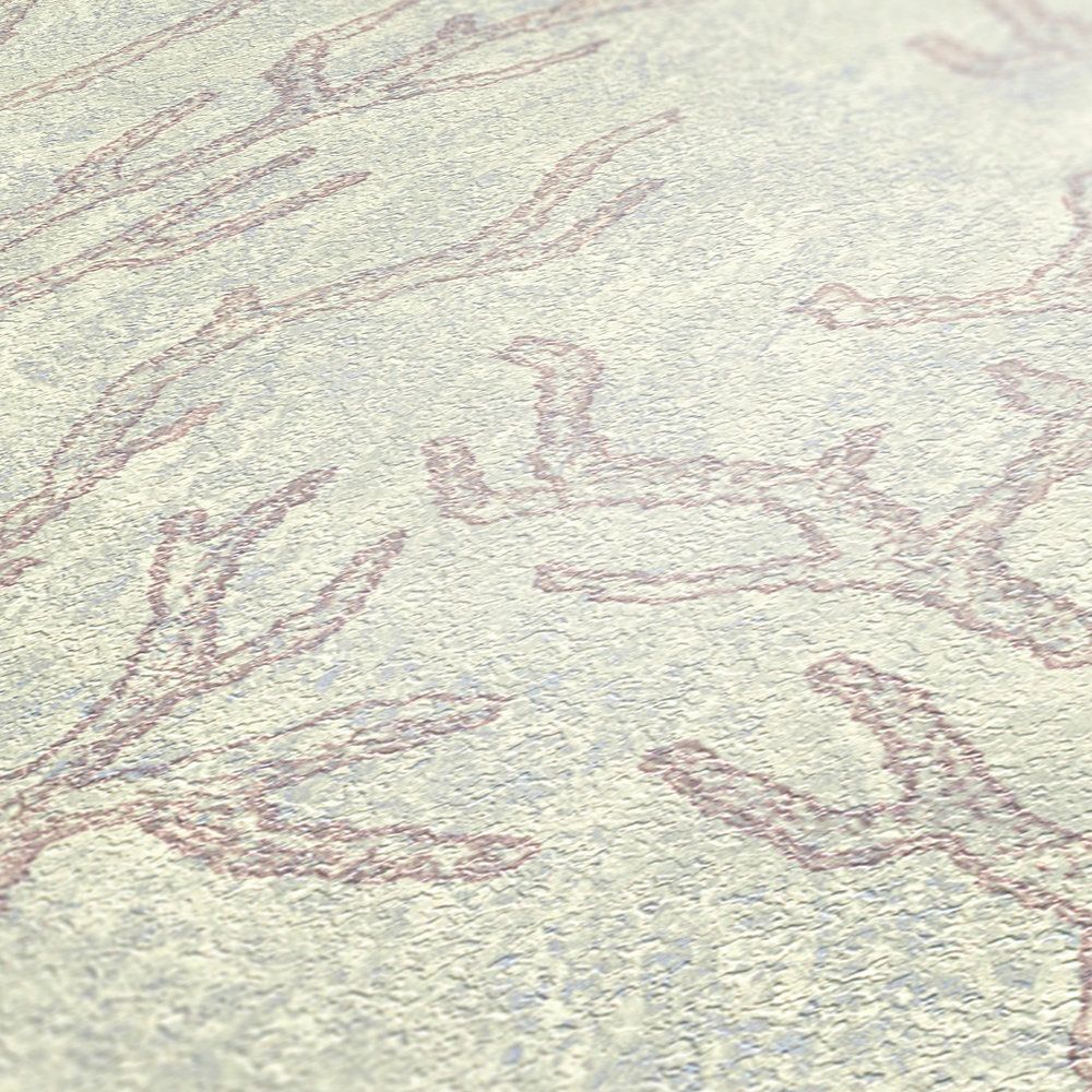             Papel pintado no tejido VERSACE con diseño de coral y estructura - gris, metálico
        
