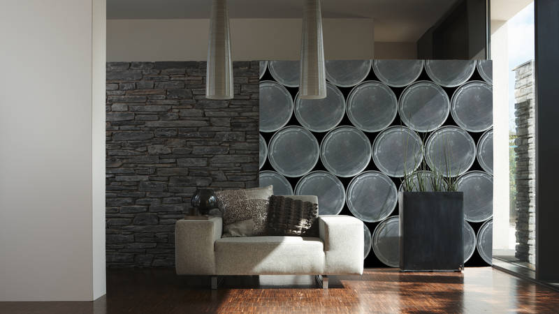             Photo wallpaper Industrail design pattern barrel lid
        