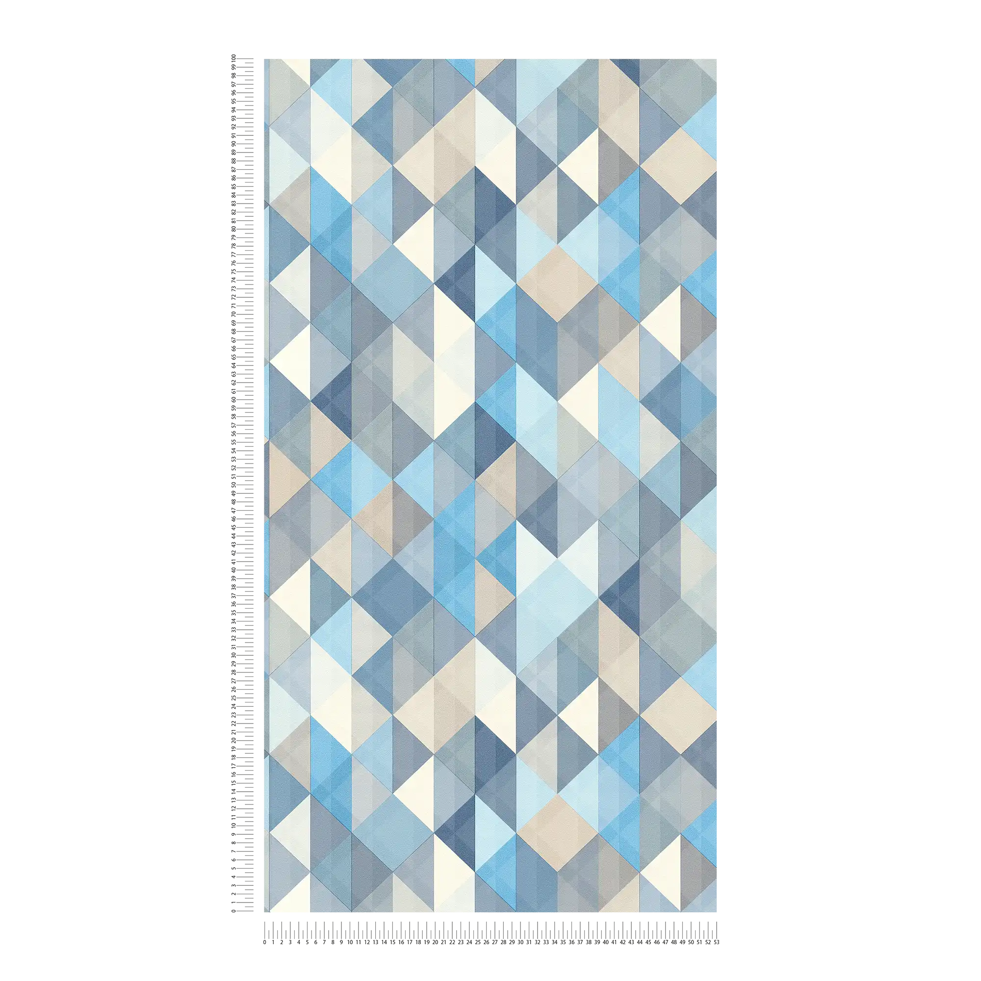             Carta da parati in stile scandinavo con motivi geometrici - blu, grigio, beige
        