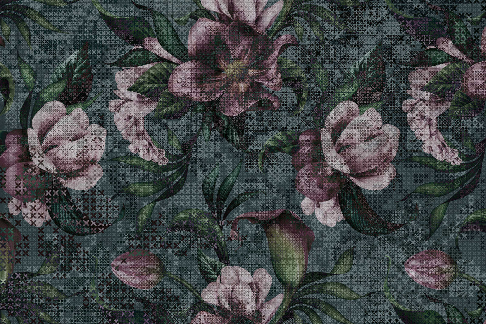             Fleurs toile Pixel Style - 1,20 m x 0,80 m
        