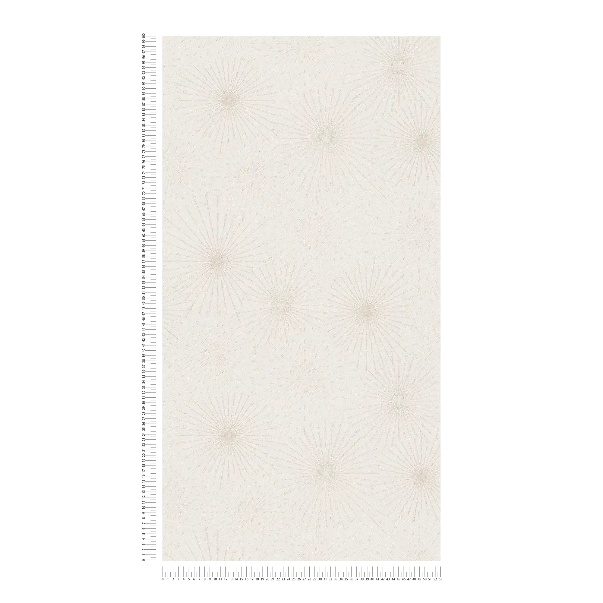             Papel pintado blanco con motivo metálico retro Starburst - blanco
        
