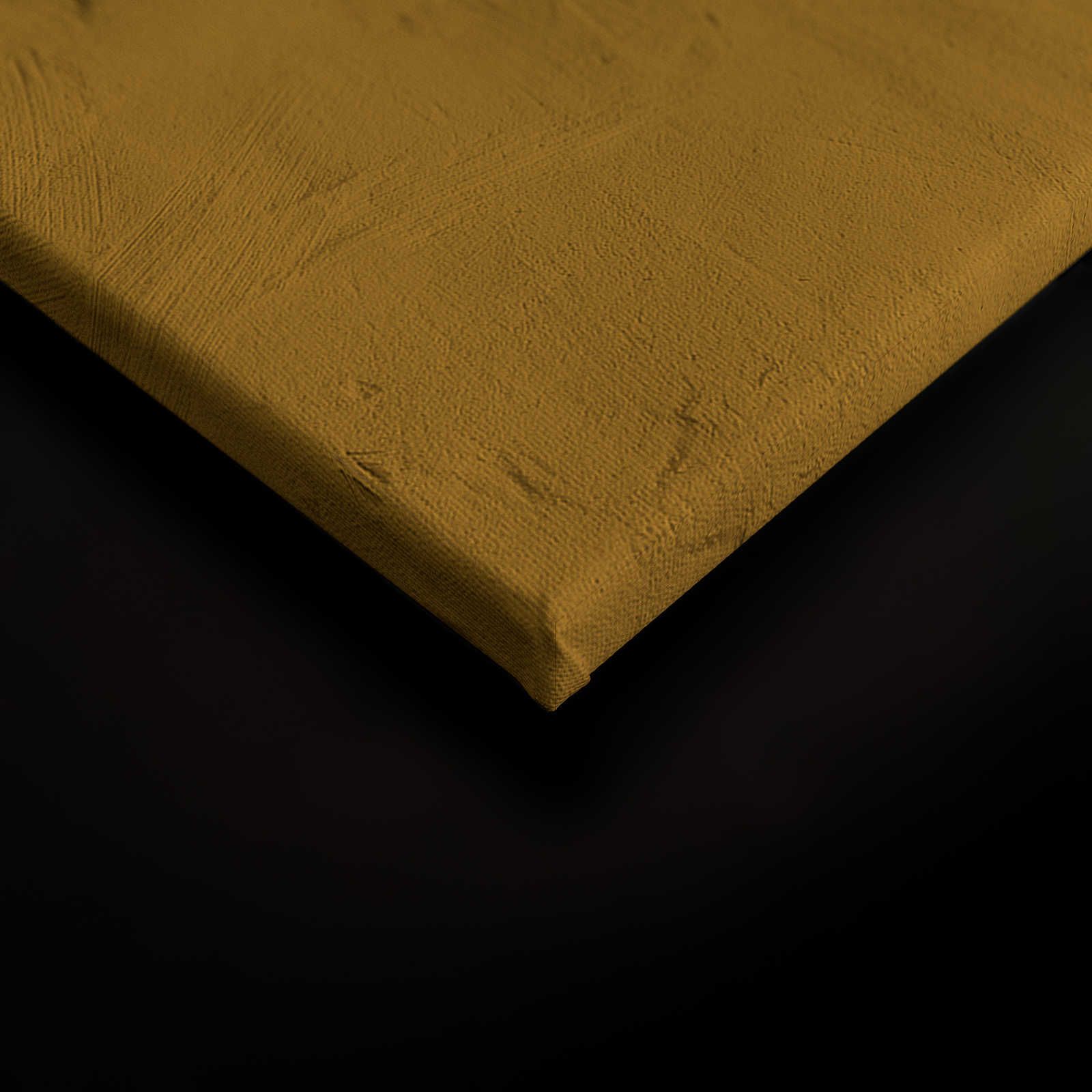             Zulu 1 - Quadro su tela giallo senape, Africa Masks Zulu Design - 0,90 m x 0,60 m
        