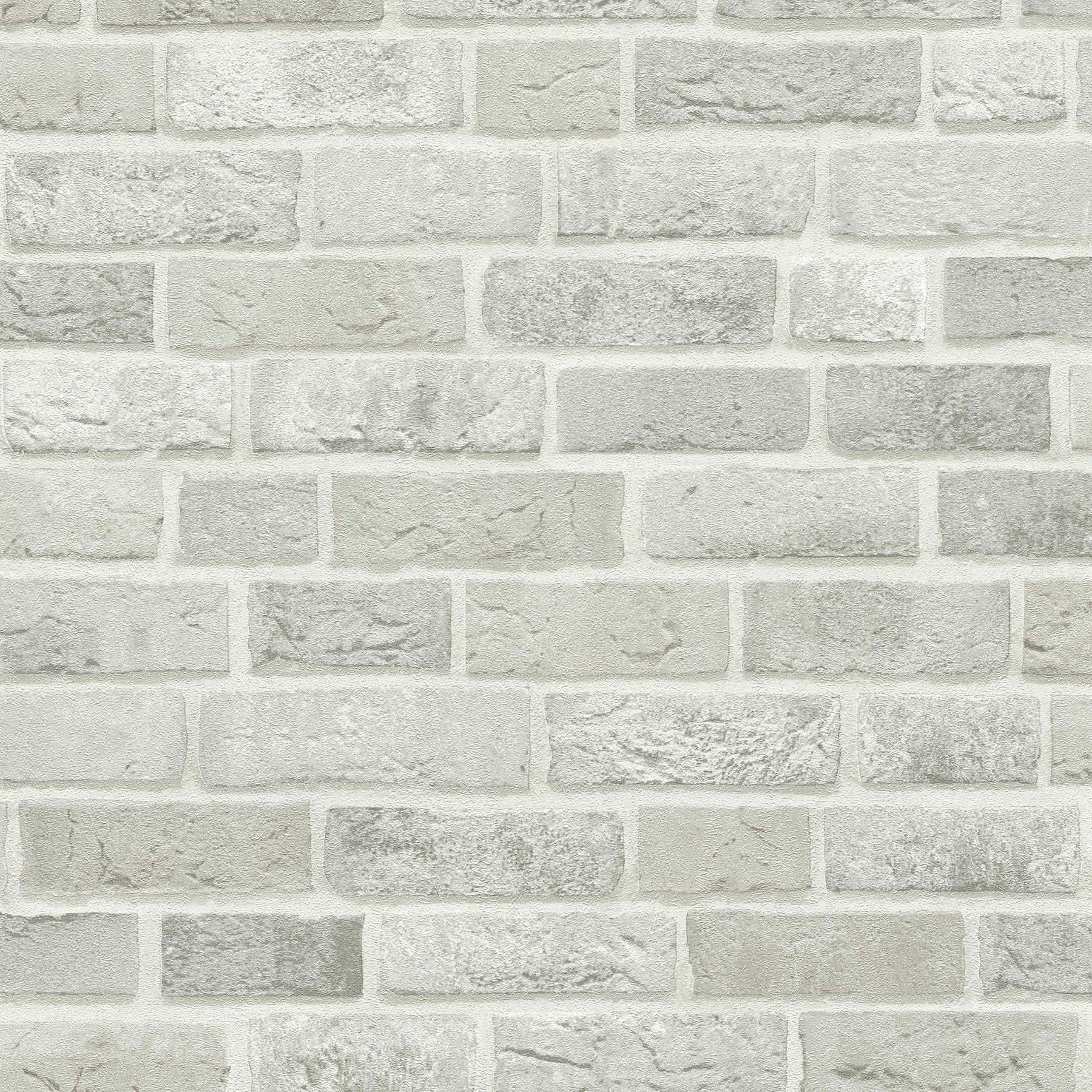         Wallpaper brick wall design 3D stone look - grey, white
    
