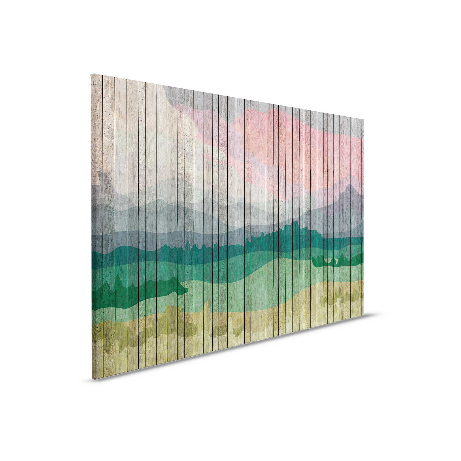 Montañas 2 - cuadro moderno en lienzo paisaje de montaña y óptica de tablero - 0,90 m x 0,60 m
