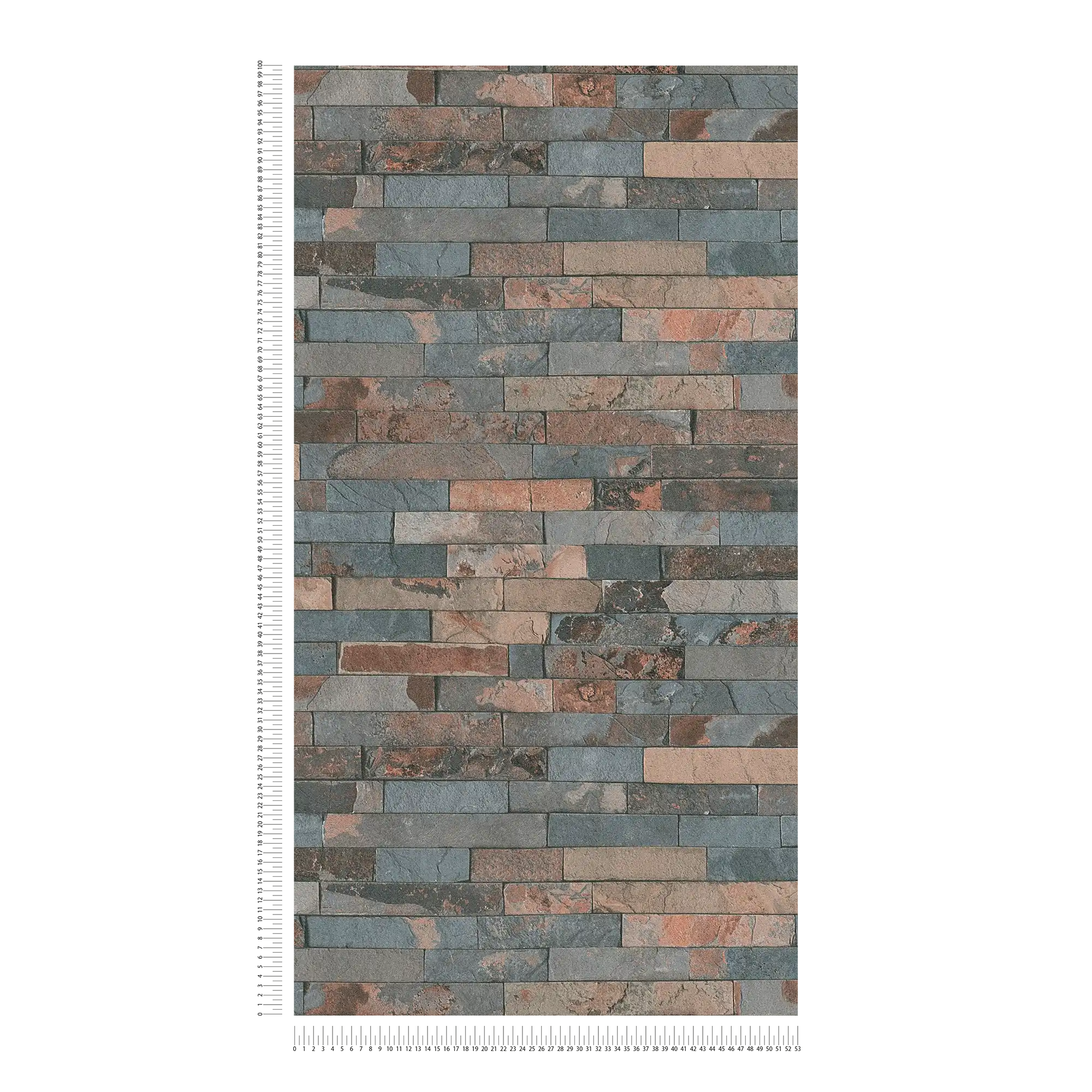             Behang steenlook met donkere muur van natuursteen - grijs, bruin, zwart
        