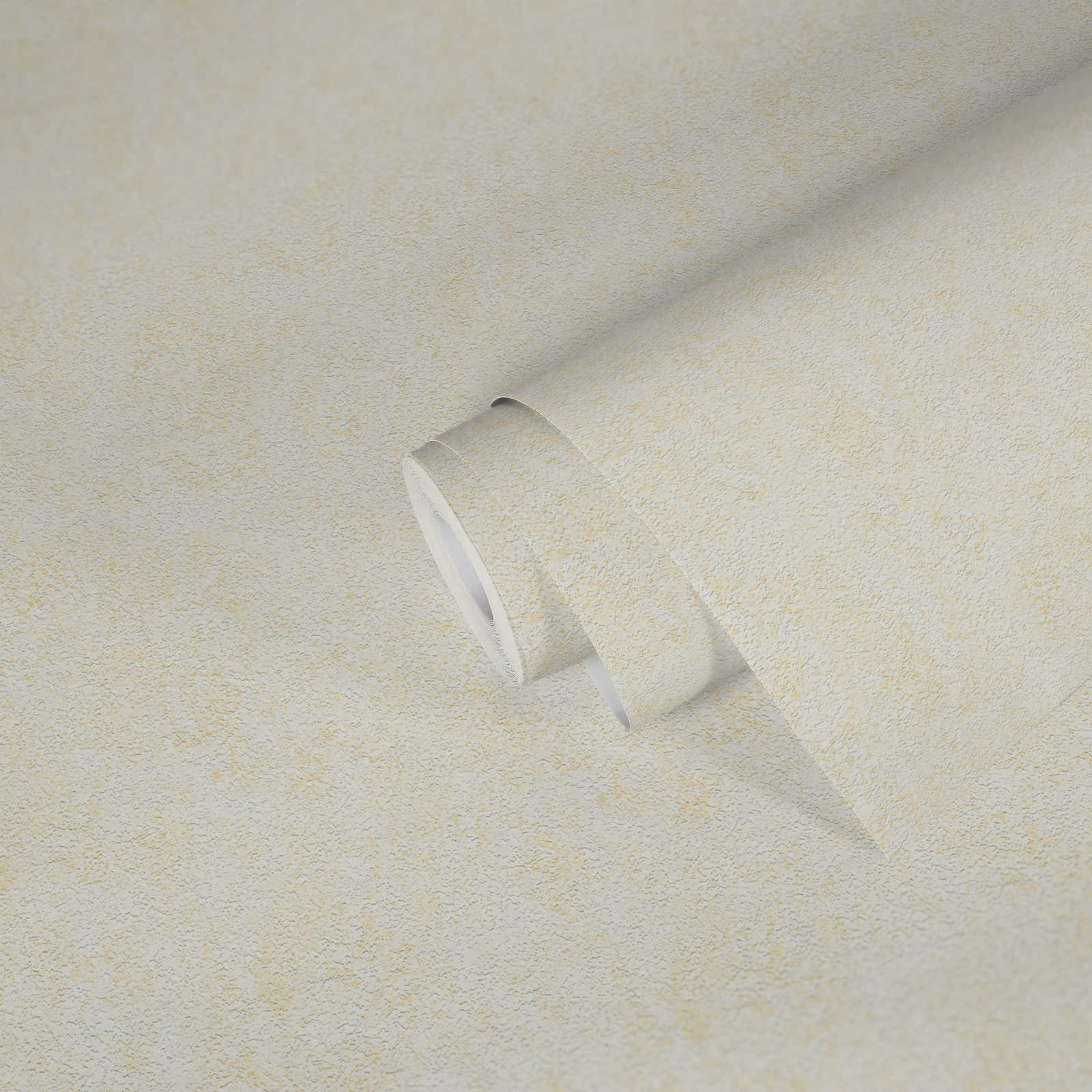             Carta da parati in gesso ottico bianco crema con motivo strutturato
        