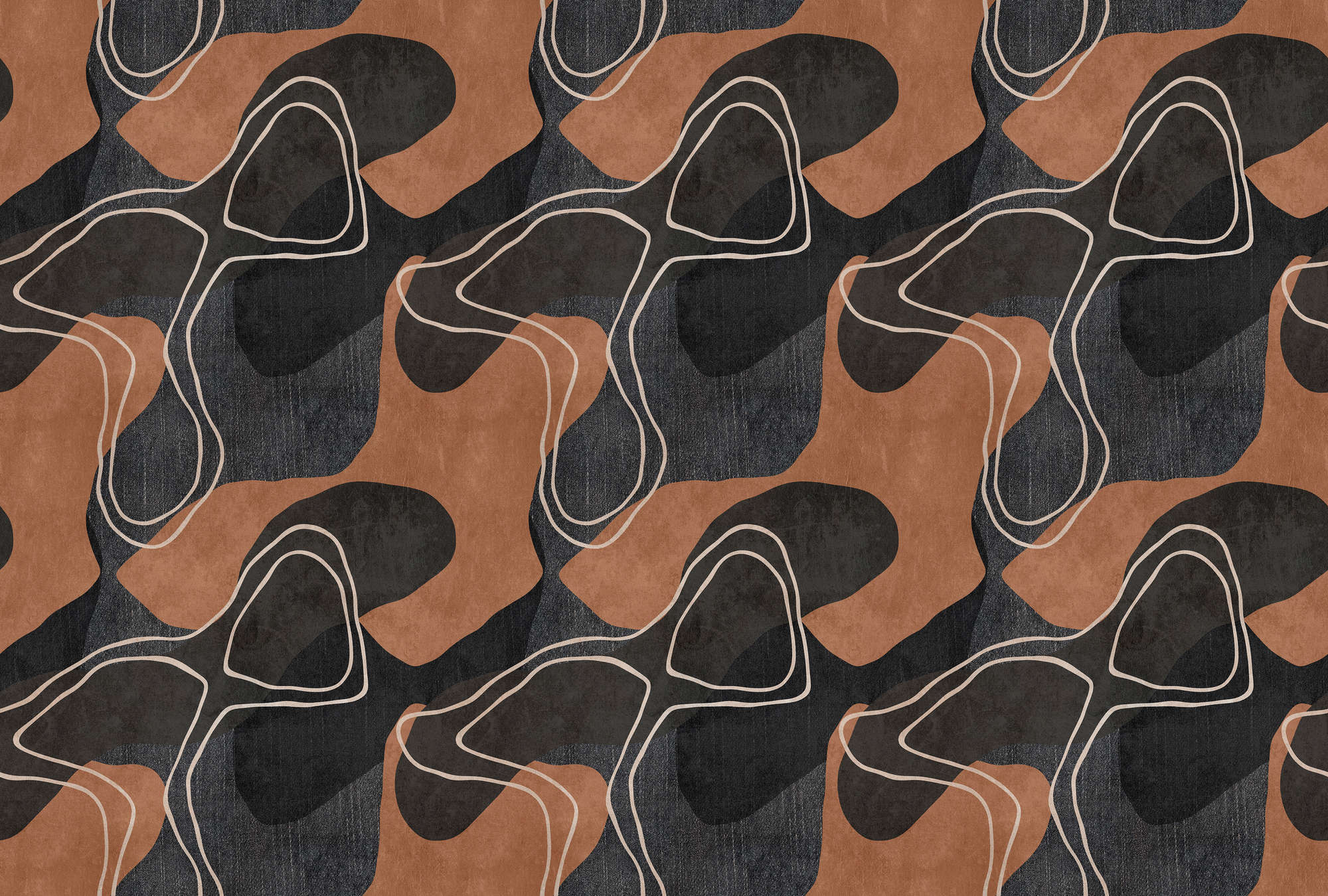             Terra 1 - Ethno behang met abstract design in aardetinten
        