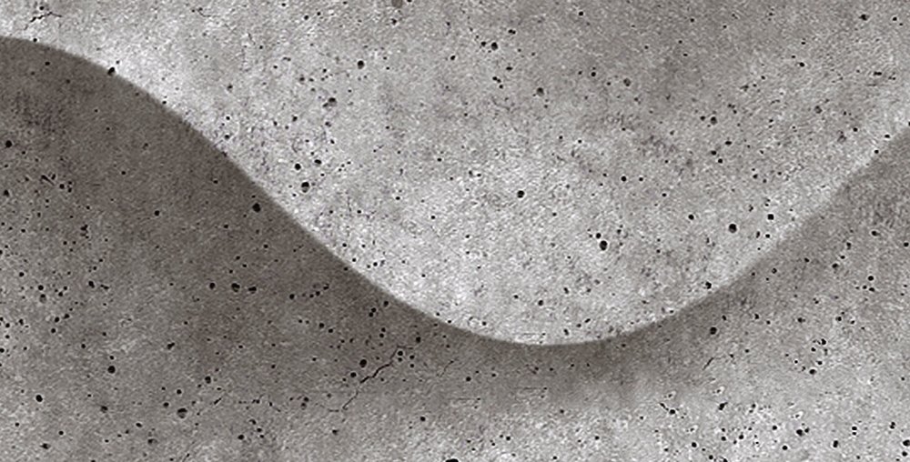             Concrete 1 - Papel Pintado Ondas de Hormigón 3D - Gris, Negro | Liso Perlado
        