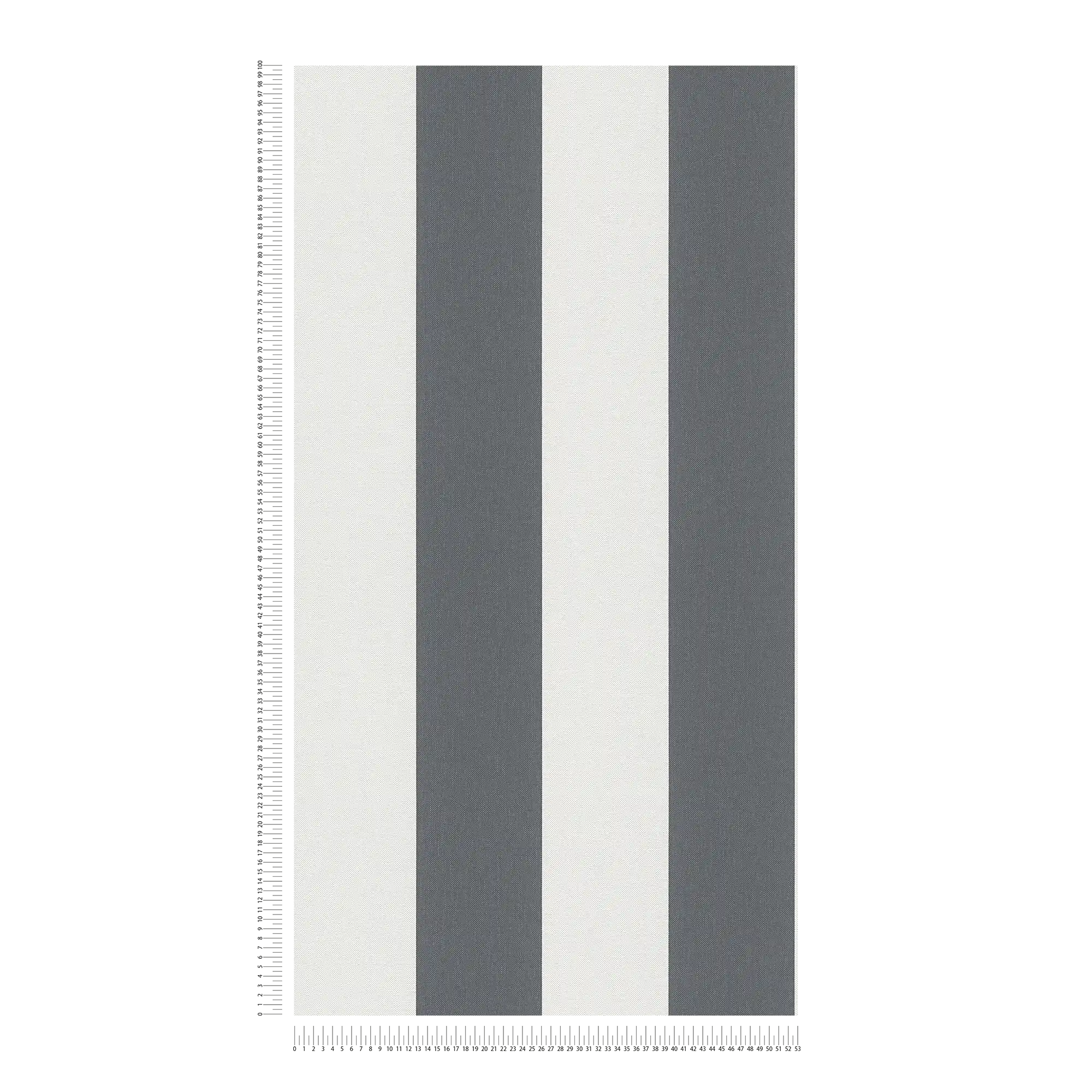             Papier peint à rayures en bloc avec structure en lin - gris, blanc
        