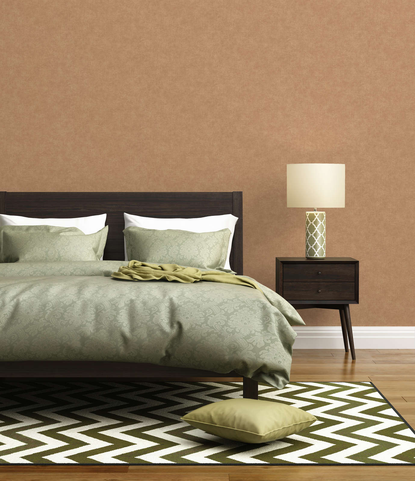             Eenheidsbehang met lichte textuur in textiellook - bruin, beige
        