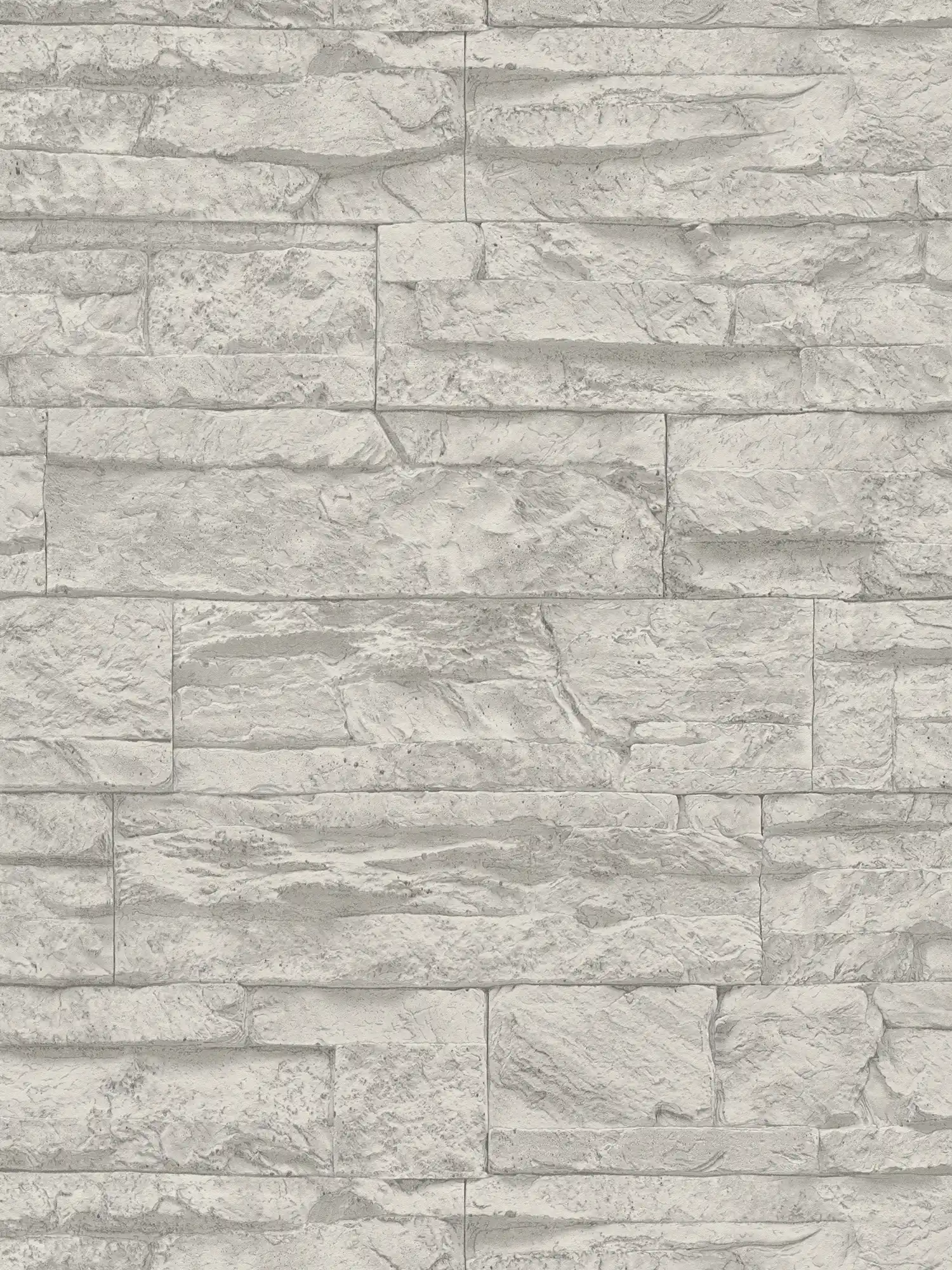 Wallpaper natural stone look detailed & realistic - grey, white
