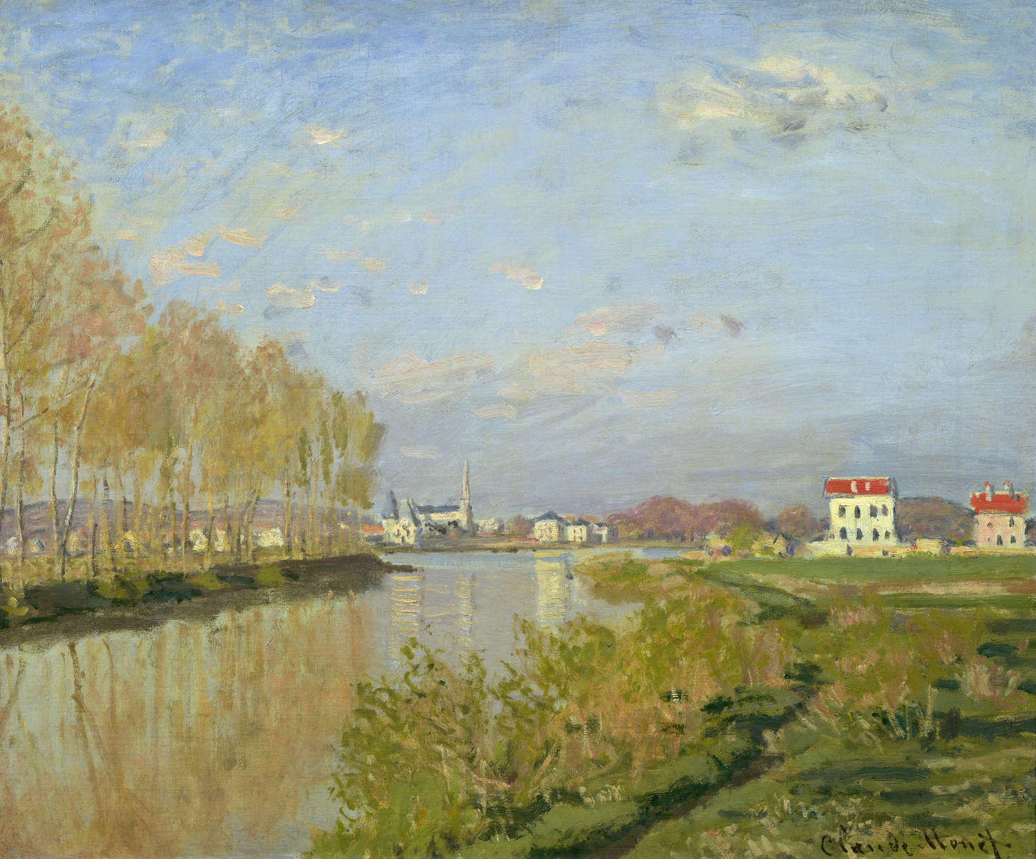             Muurschildering "De Seine in Argenteuil" van Claude Monet
        