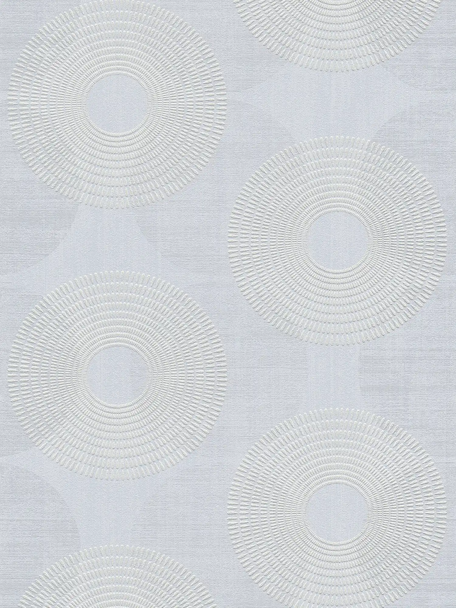 Non-woven wallpaper with geometric design of circles - grey
