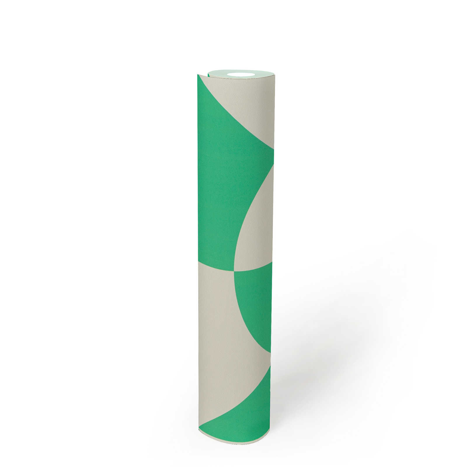             Papier peint intissé avec formes géométriques - vert, blanc
        