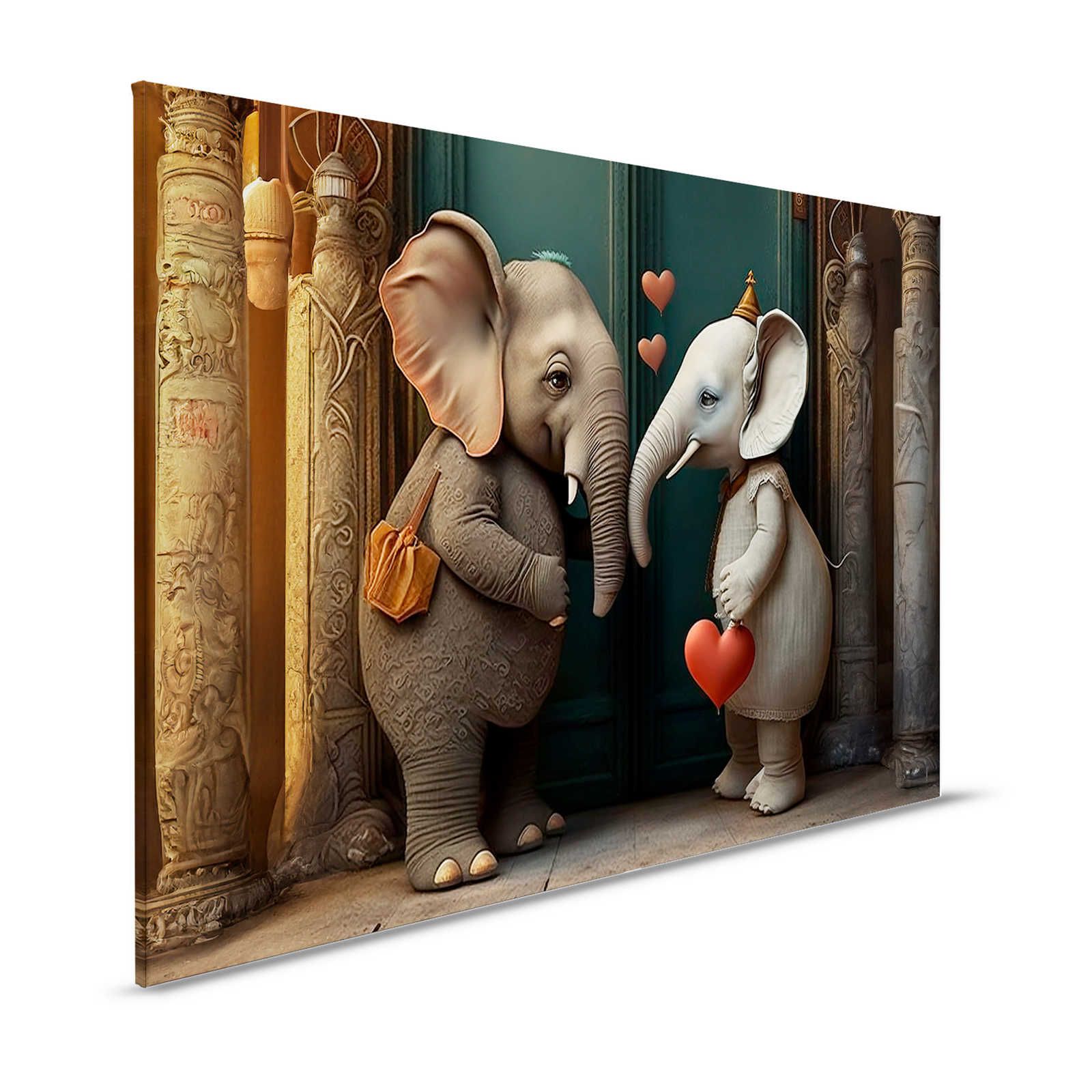 KI Quadro su tela »elefante amore« - 120 cm x 80 cm
