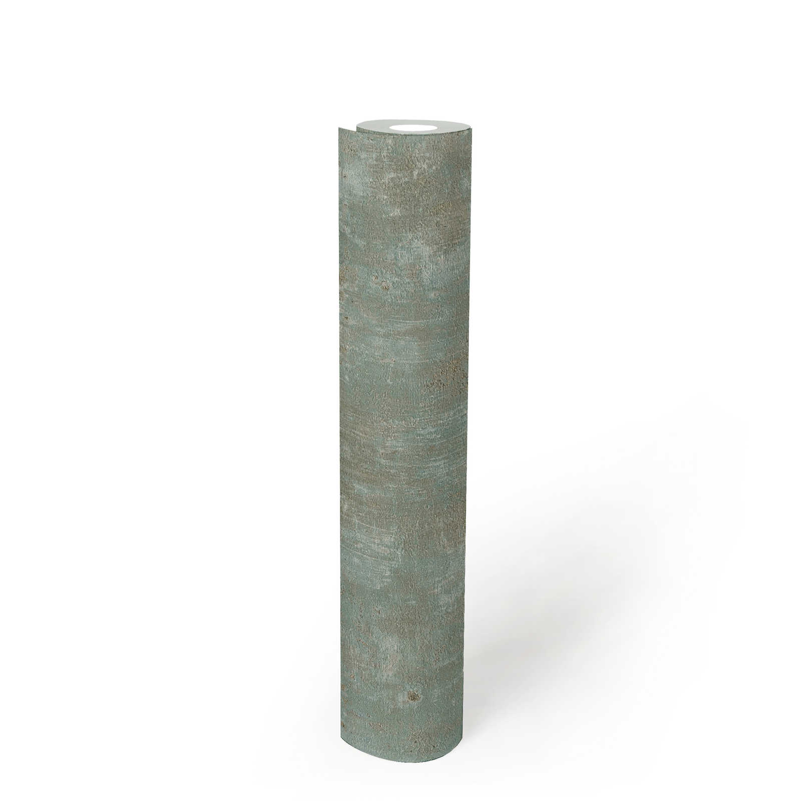             papier peint en papier intissé aspect rouille avec accents - vert, bleu, or
        