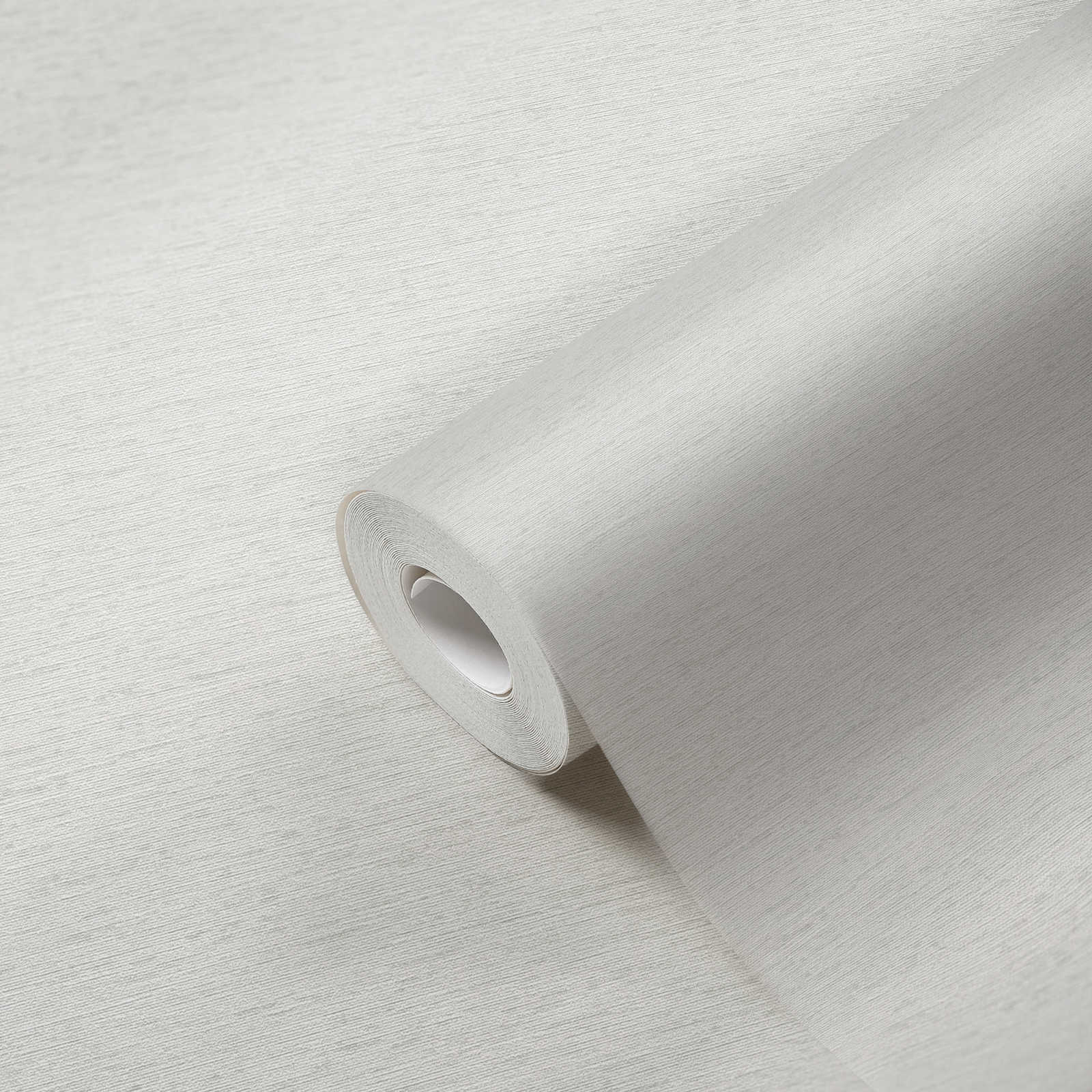             Plain non-woven wallpaper with textile structure, matt - grey, white
        