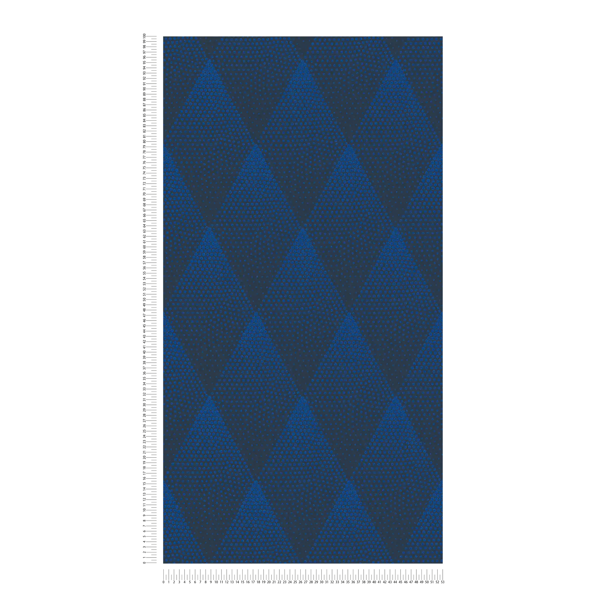             Papel pintado de puntos efecto brillo en estilo retro - azul, negro
        