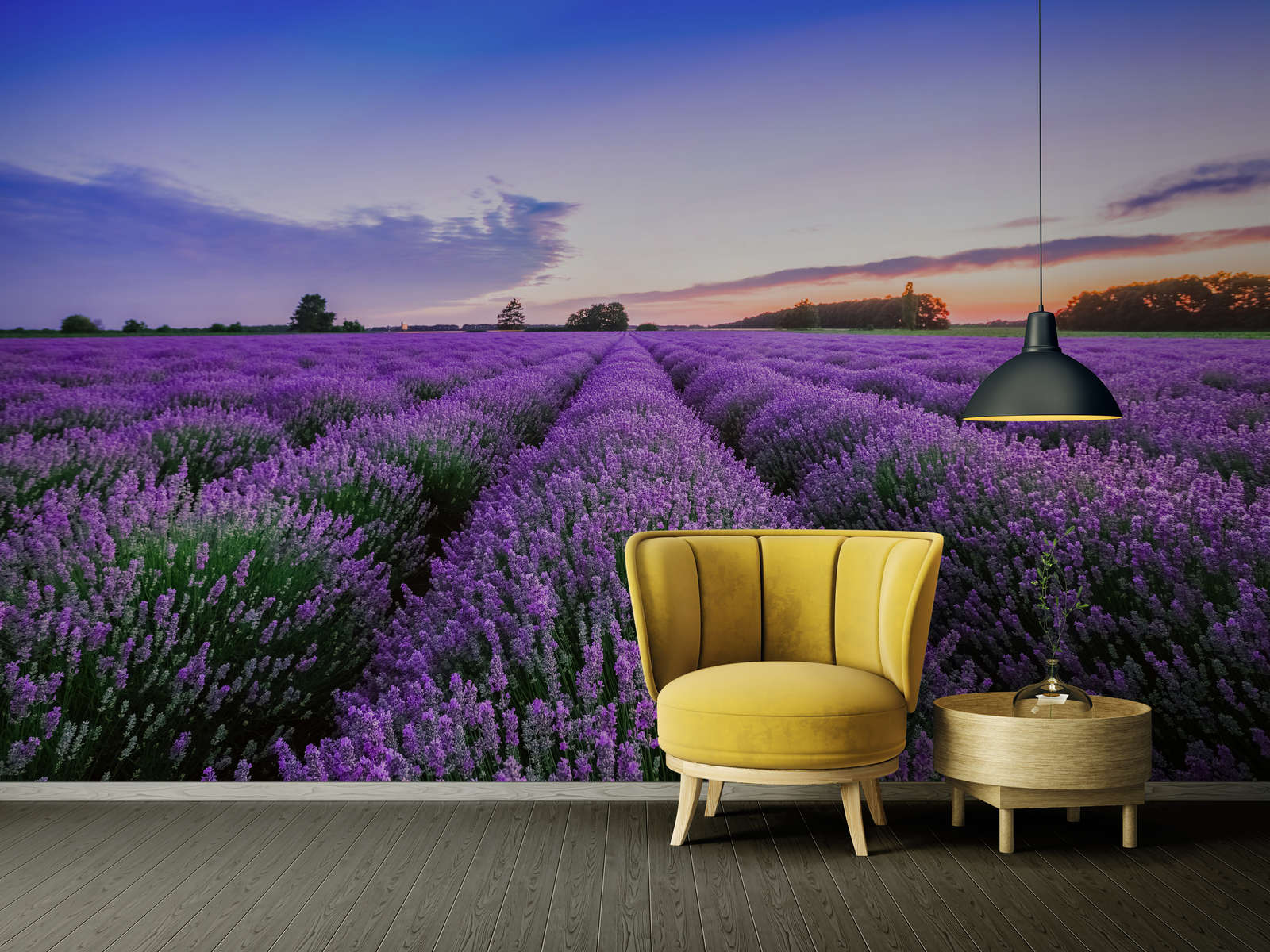             Plants mural lavender meadow on matt smooth fleece
        