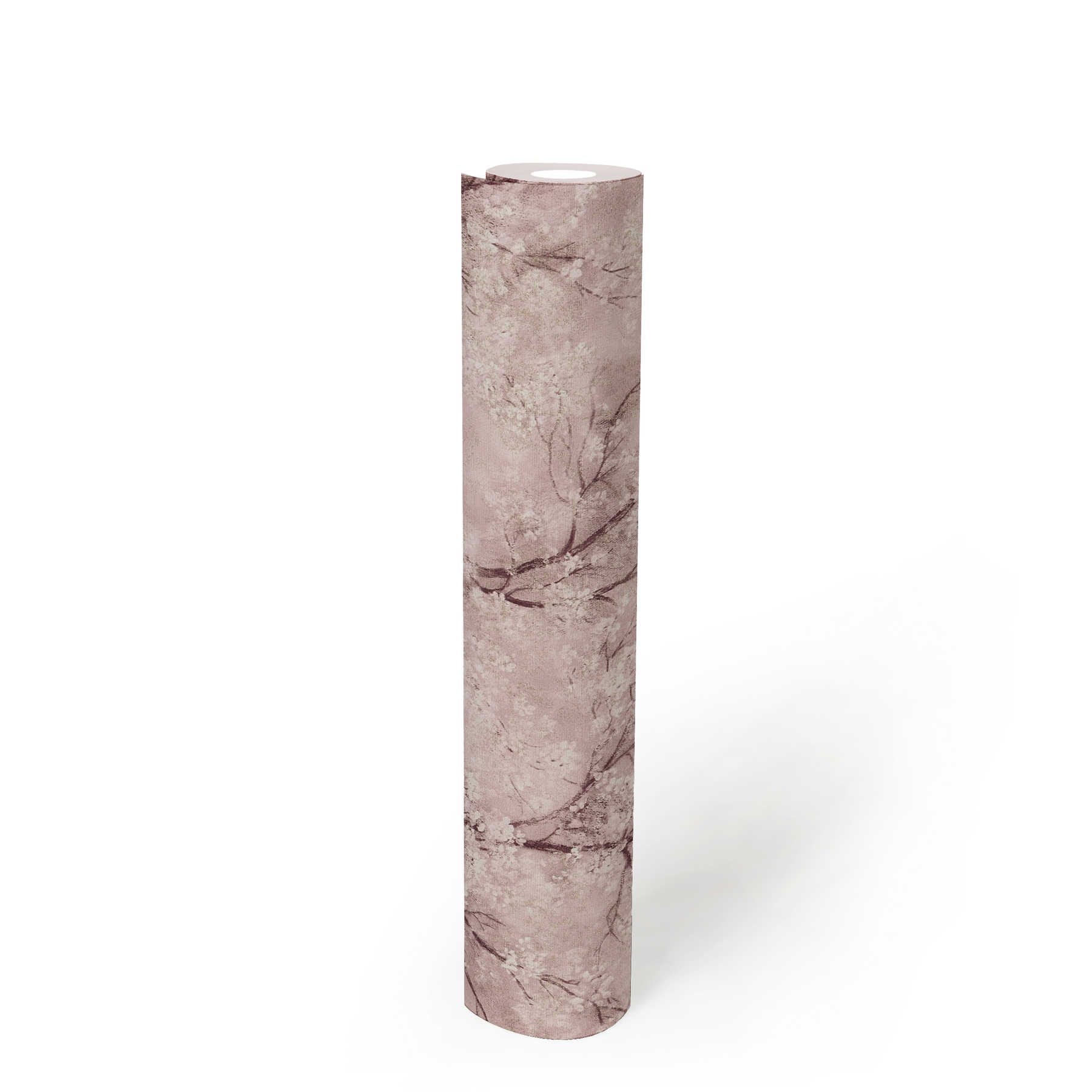             papel pintado efecto flor de cerezo - rosa, marrón, blanco
        