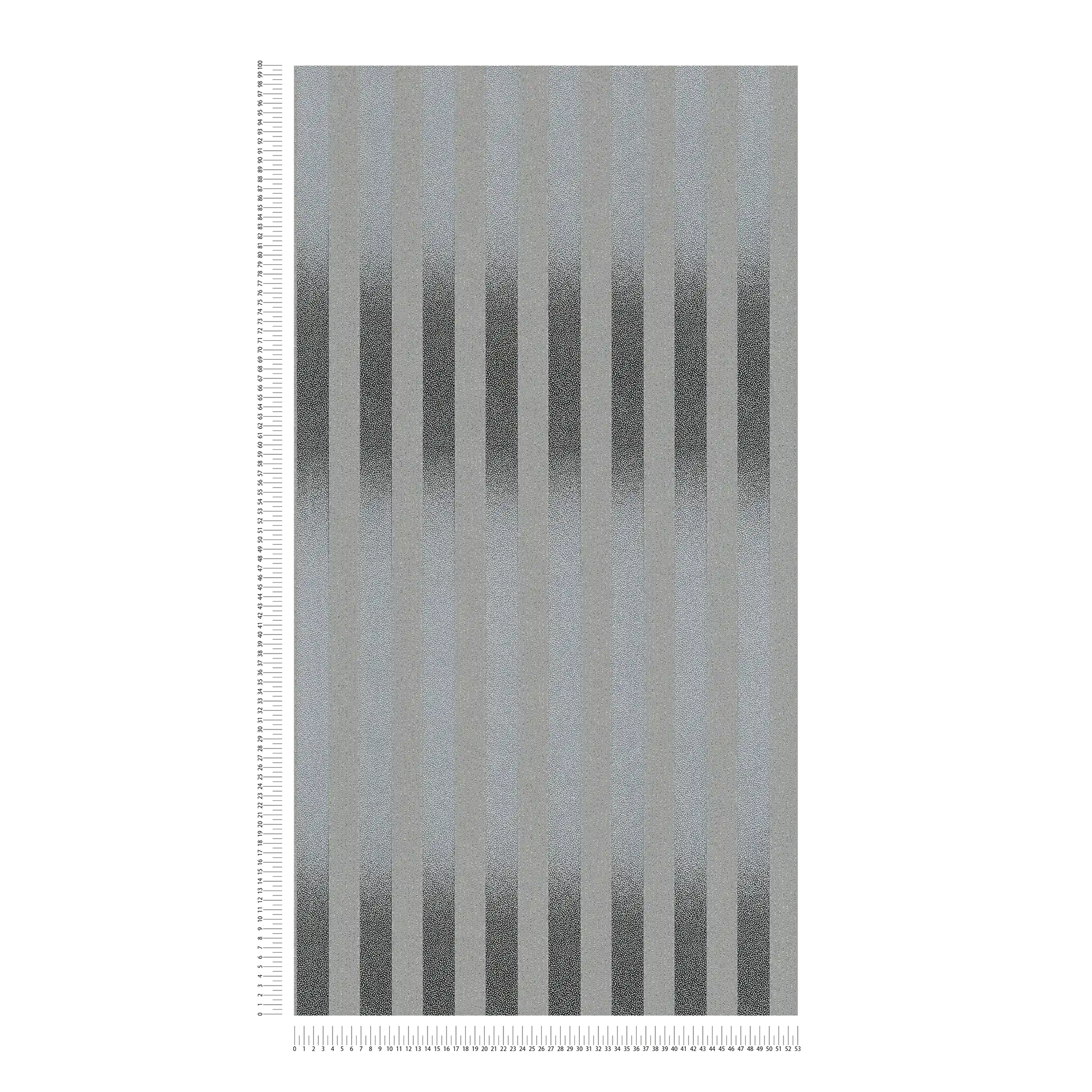             Papel pintado a rayas con motivo de puntos pequeños y degradado de colores - negro, gris
        