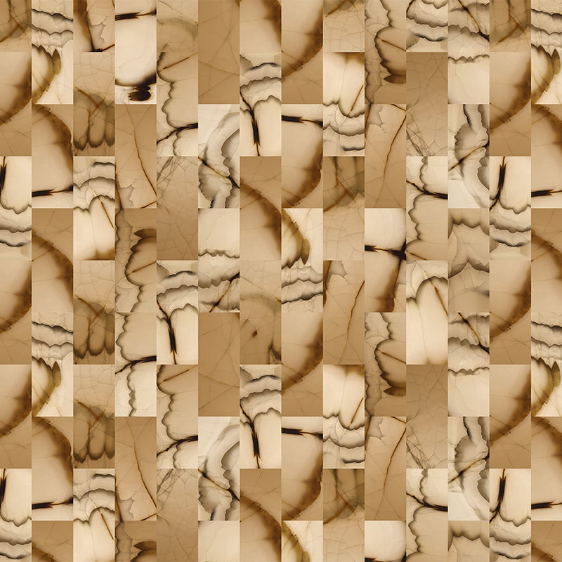 Piedra cortada 1 - Mural abstracto con aspecto de piedra - Beige, Marrón | Perla liso no tejido

