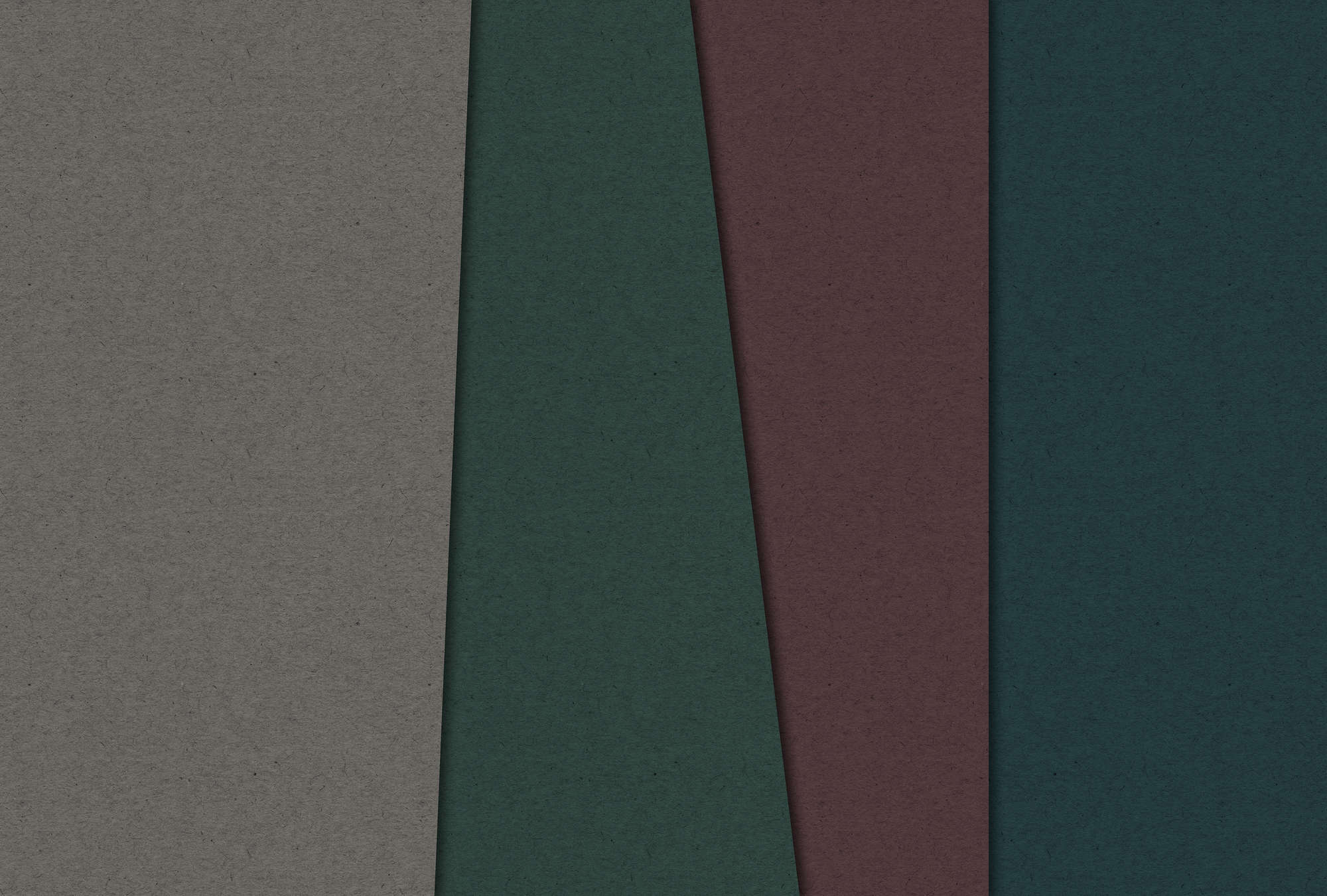             Gelaagd karton 1 - Fotobehang met donkergekleurde vlakken in kartonstructuur - Bruin, Groen | Strukturenvlies
        