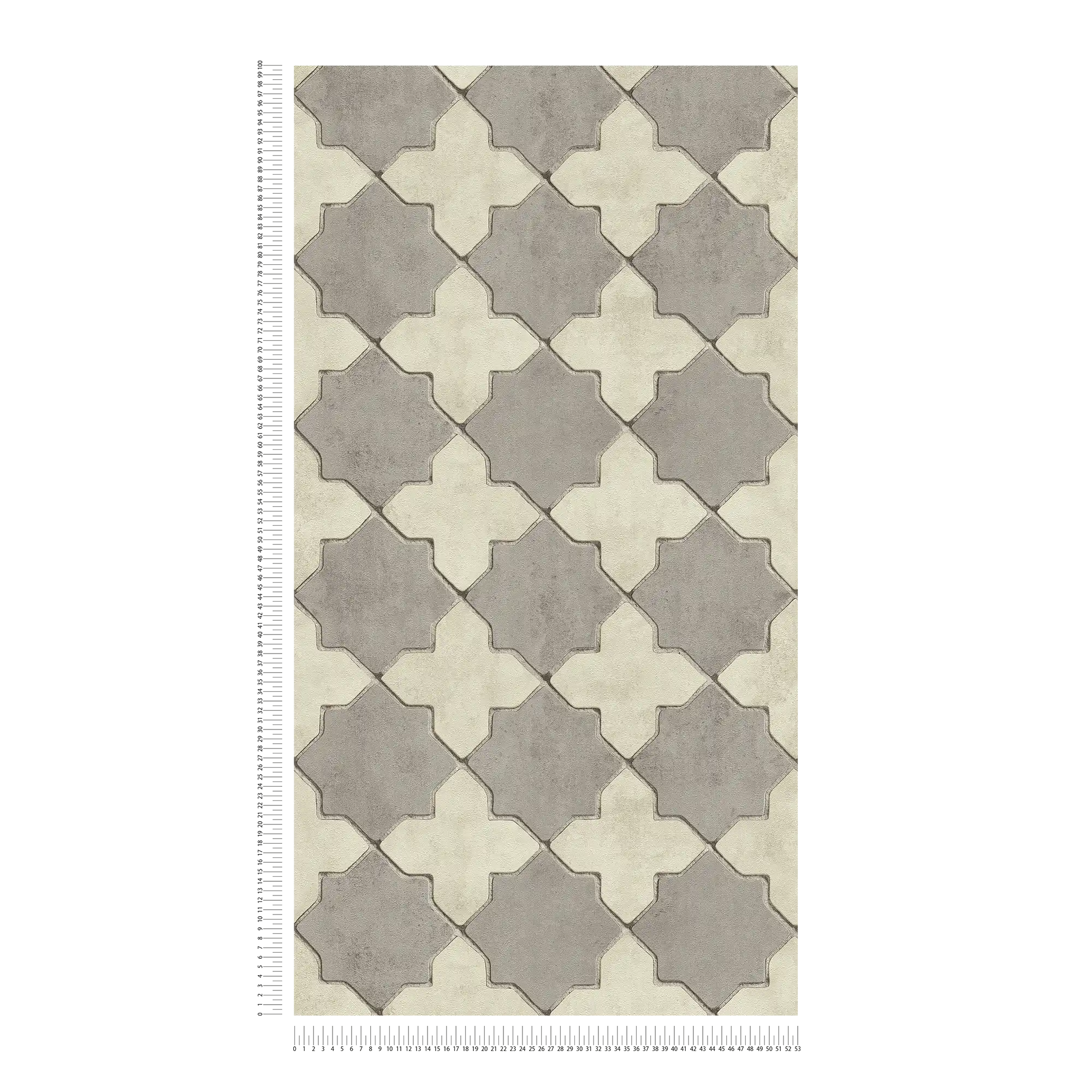             Tile wallpaper mosaic look - grey, cream
        