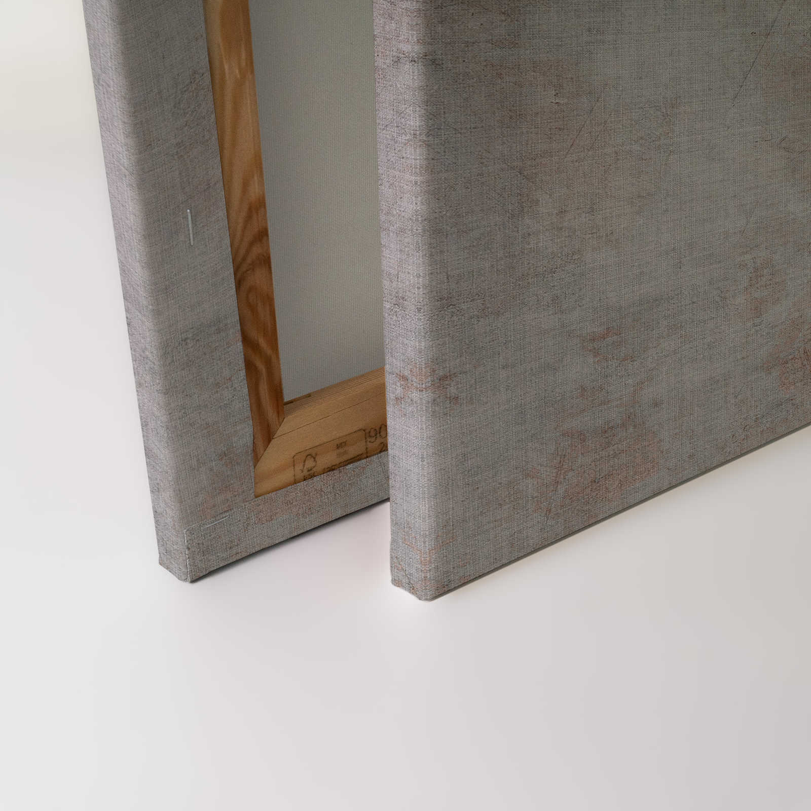             Big three 3 - Quadro su tela, effetto cemento con cervo in struttura di lino naturale - 0,90 m x 0,60 m
        