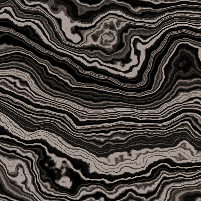 Onyx 2 - Sección transversal de un mármol ónice como papel pintado fotográfico - Beige, Negro | Tejido sin tejer texturado
