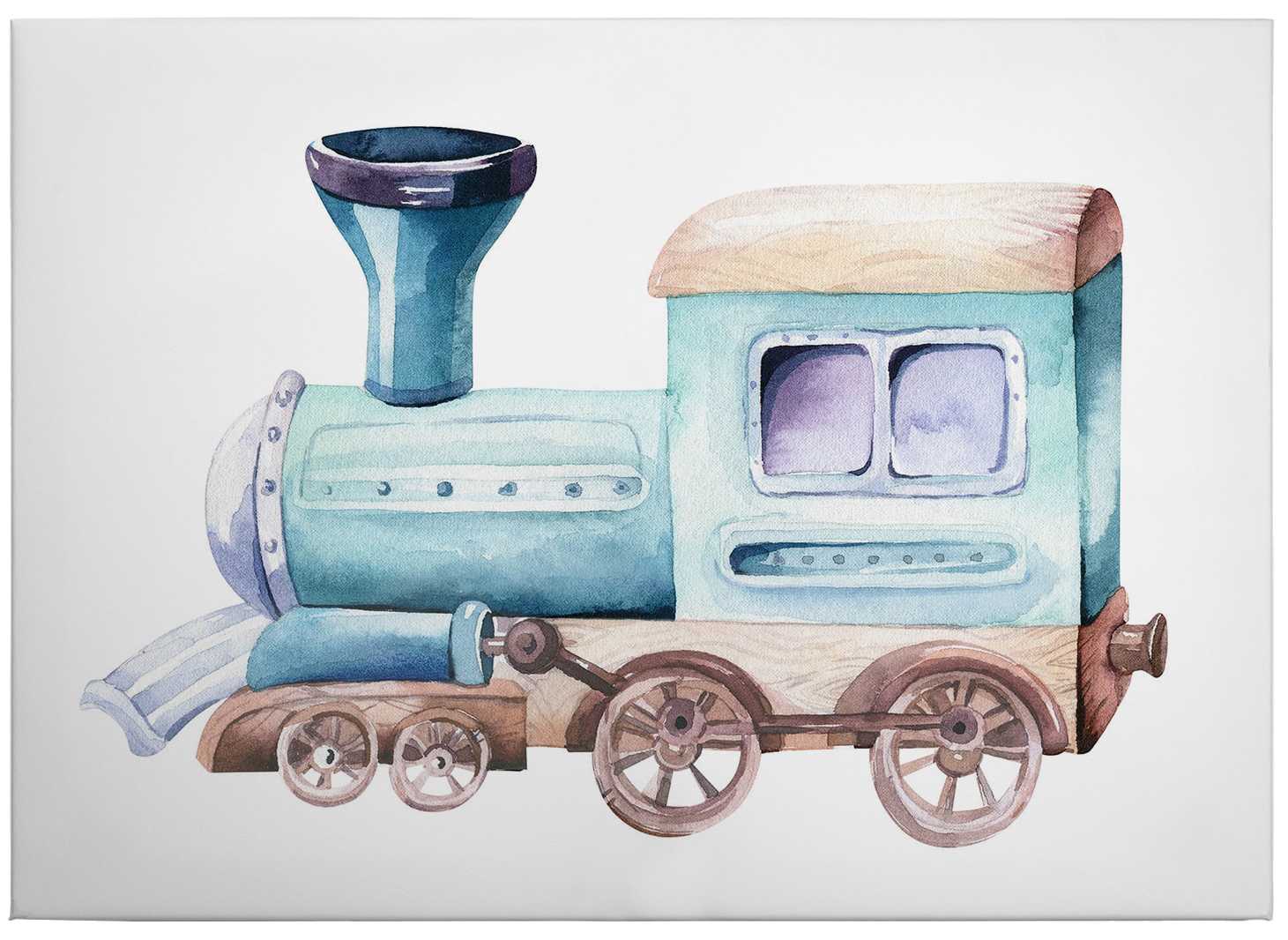            Canvas print locomotive watercolour by kvilis – coloured
        