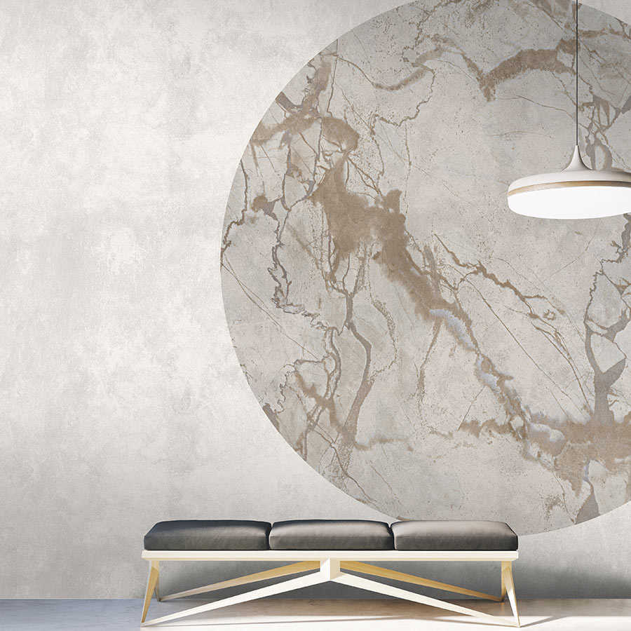 Mercurio 2 - wall mural greige stone look with marble effect
