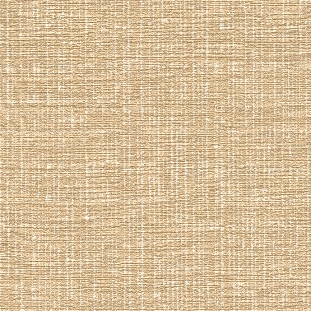             Linen optics wallpaper non-woven beige-gold with texture effect - beige, metallic
        