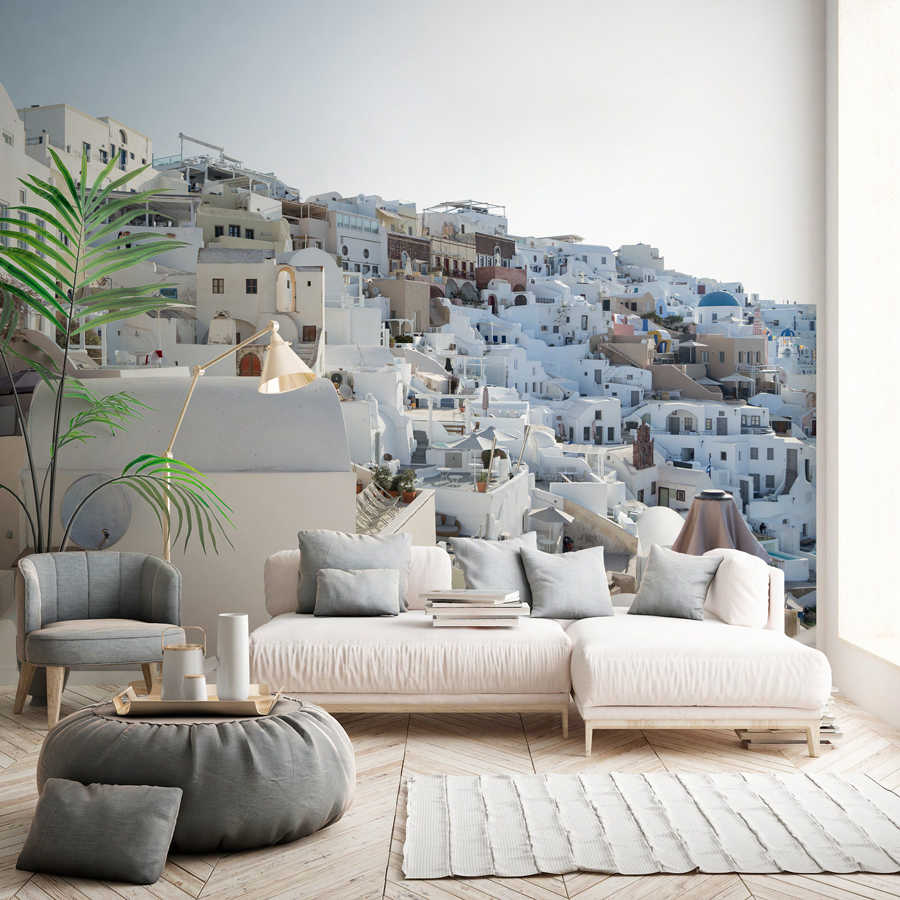 Photo wallpaper Santorini in the midday sun - structure non-woven
