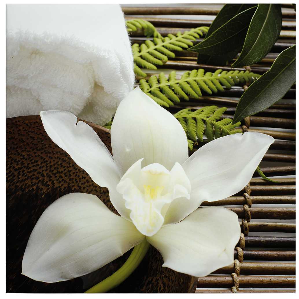            Square canvas print orchid – white
        