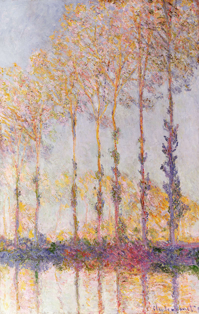             Muurschildering "Populieren aan de oevers van de Epte" van Claude Monet
        