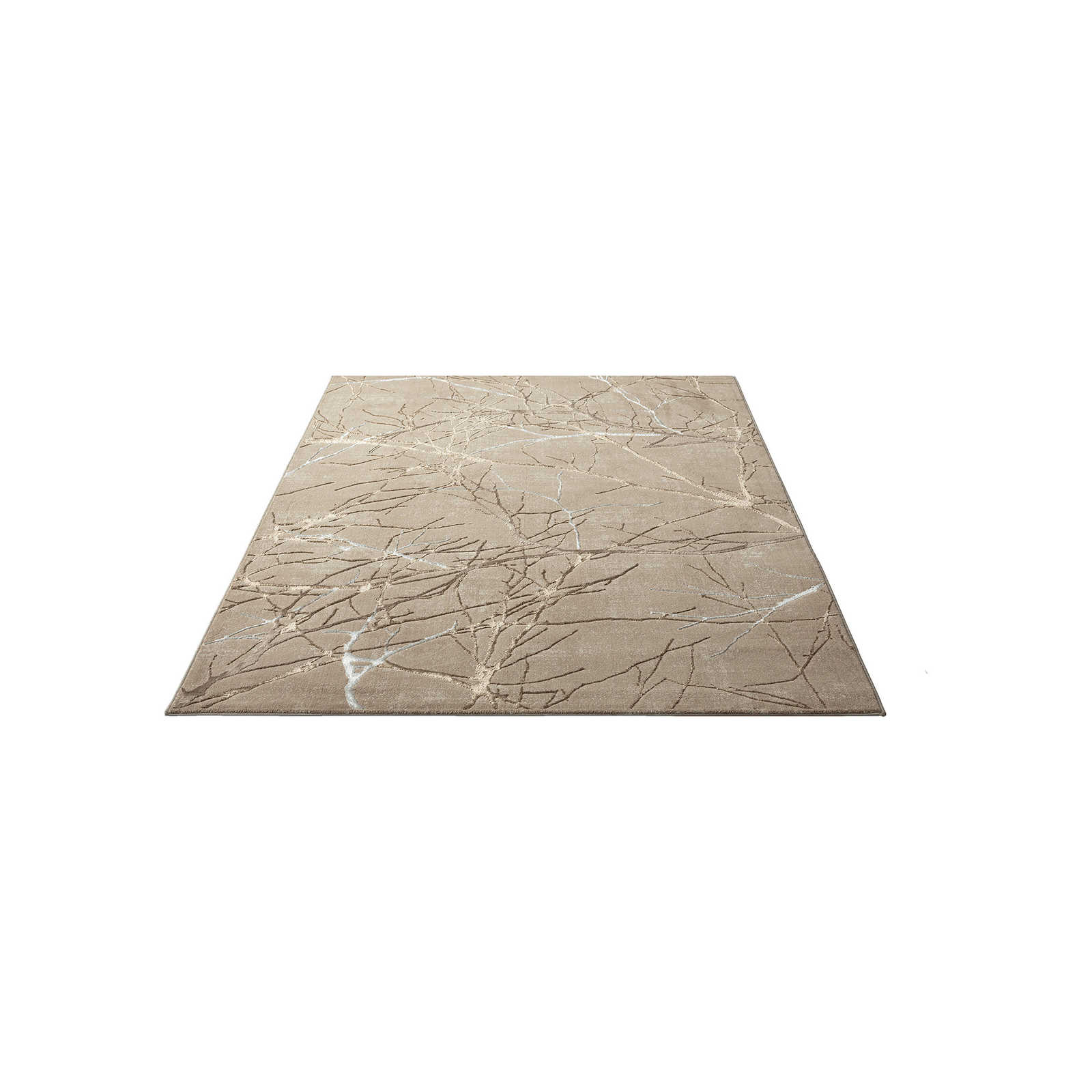 Hoogpolig tapijt in zacht beige - 200 x 140 cm

