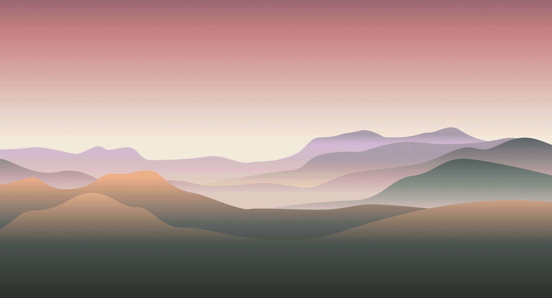             Photo wallpaper »terra« - Colourful mountain landscape - Smooth, slightly shiny premium non-woven fabric
        