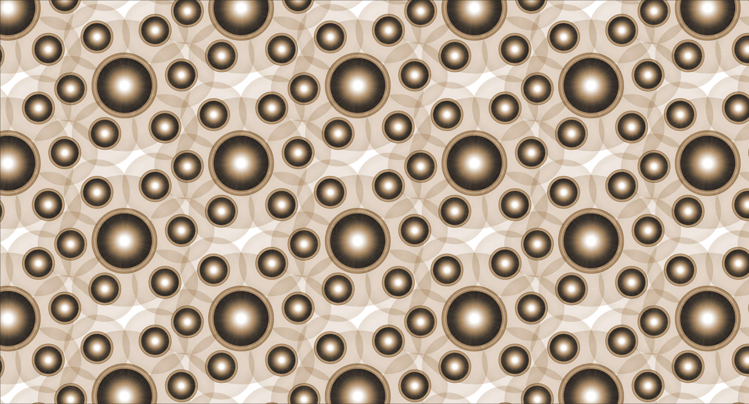             Photo wallpaper geometric circle & dot design - brown, white, orange
        