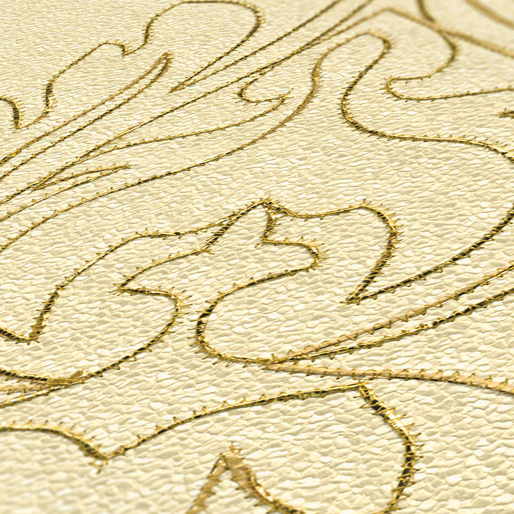             Panel mural premium con adornos y estructura resistente - Amarillo, Oro
        