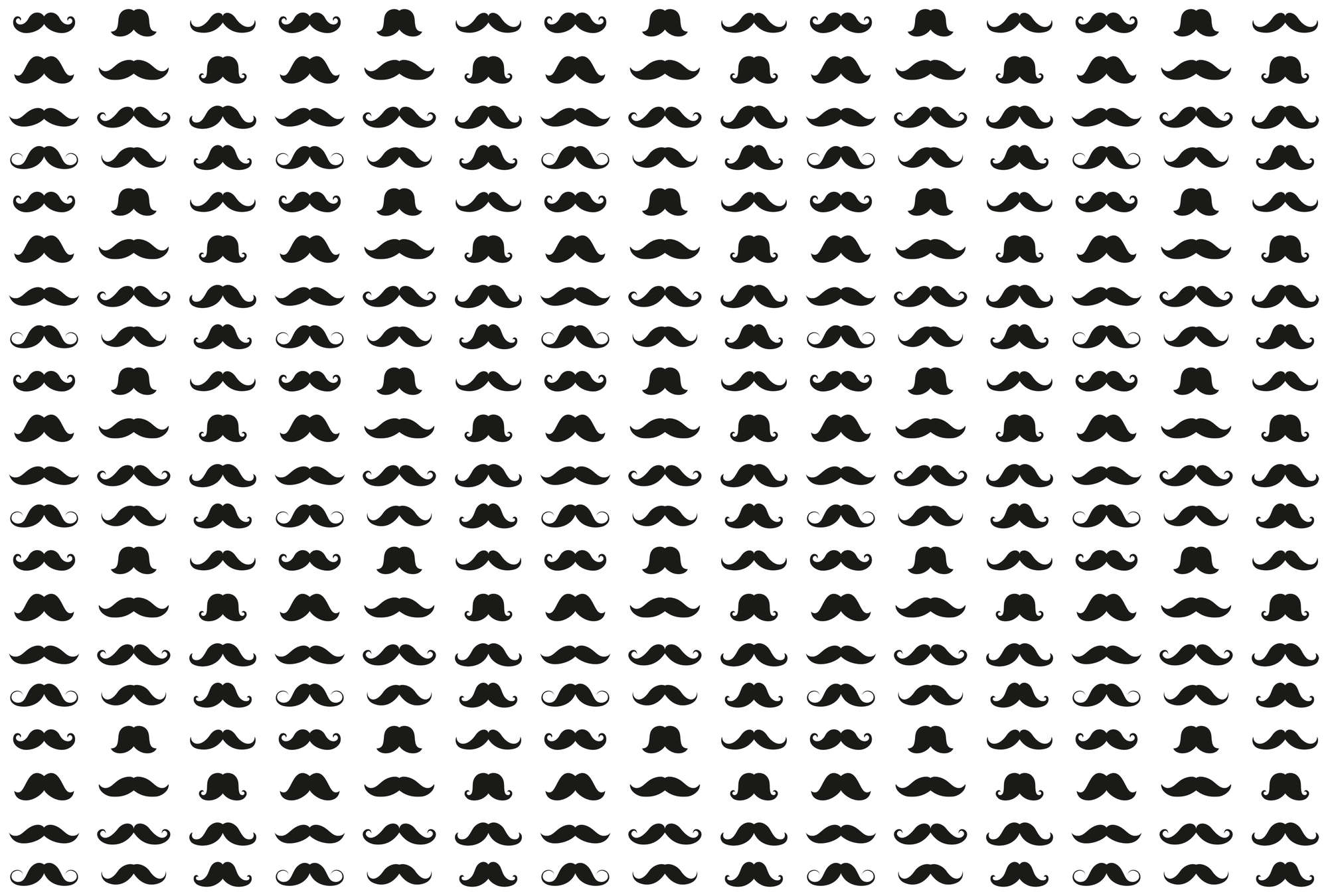             Fotomurali Mustache motivo baffi cool - Bianco e nero - Pile liscio opaco
        