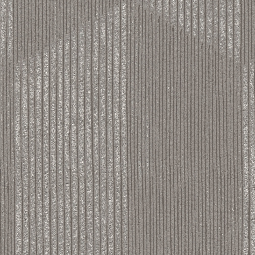             Carta da parati testurizzata con motivo grafico 3D - grigio, beige
        