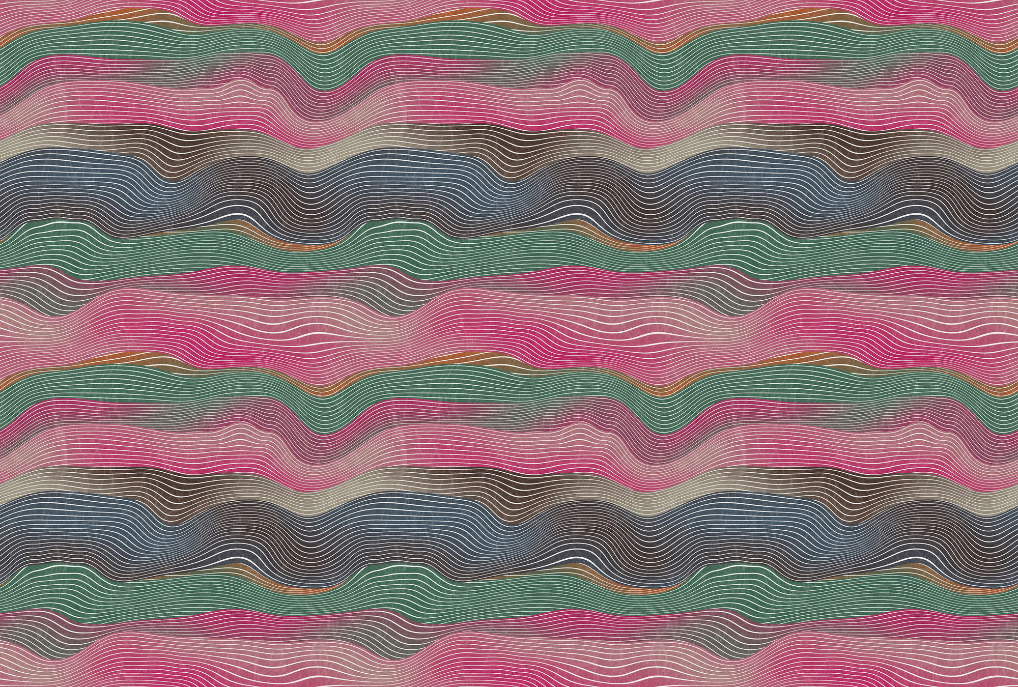             Space 1 - Papier peint vague motif rose & vert style rétro
        