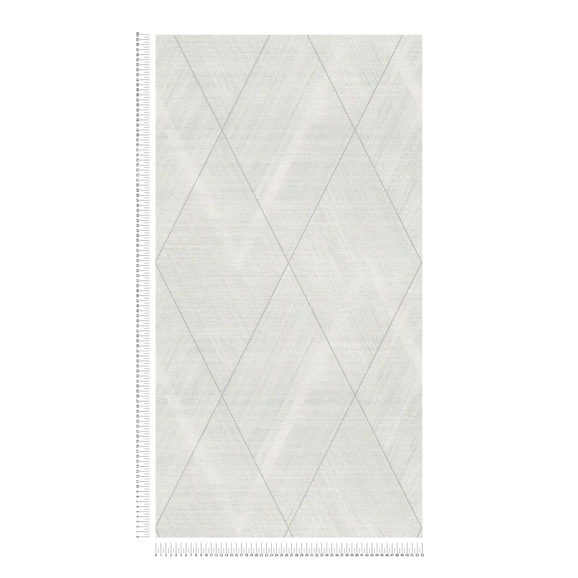             Textielachtig behangpapier met ruitmotief - metallic, wit
        