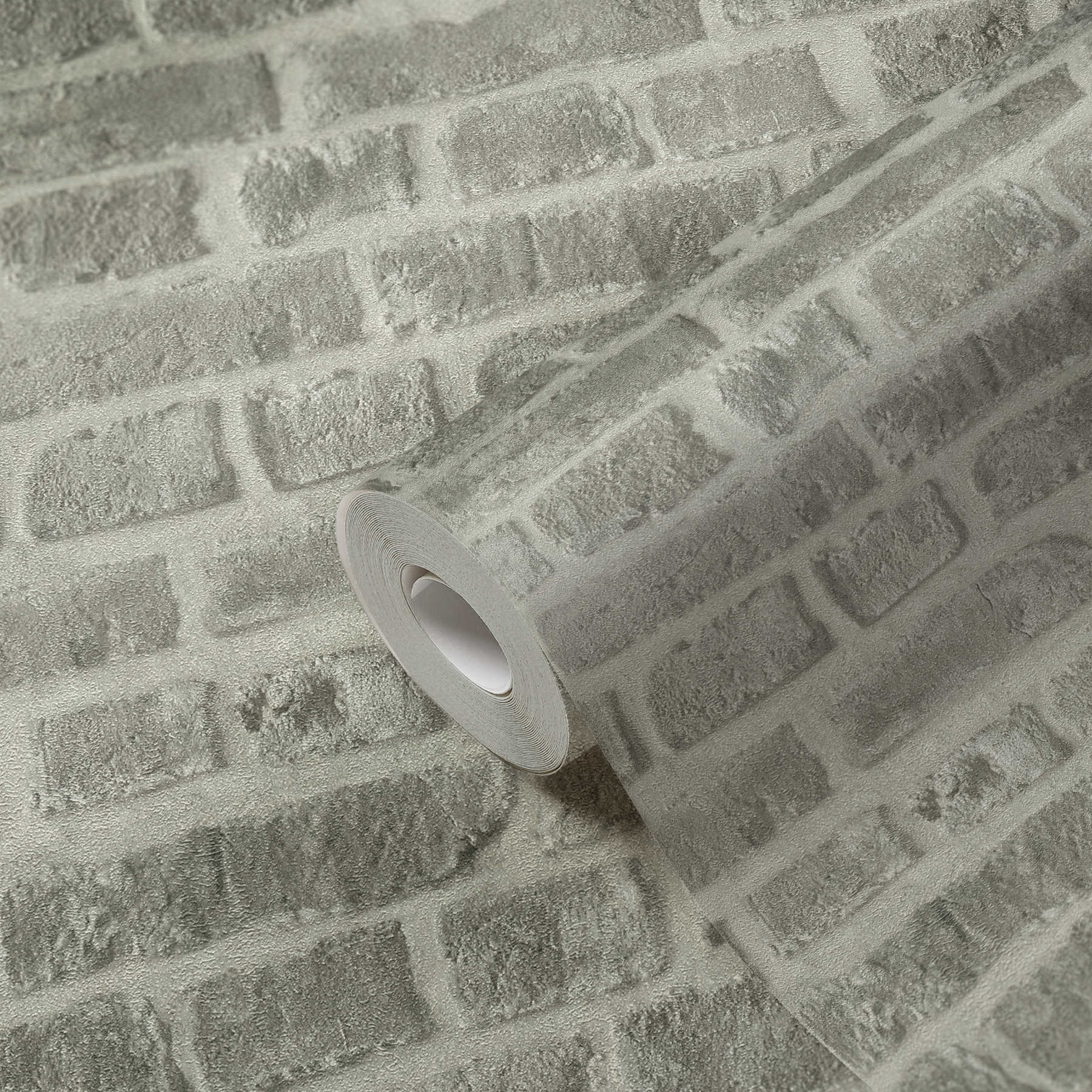             Donkergrijs steenlook behang baksteen metselwerk - grijs
        