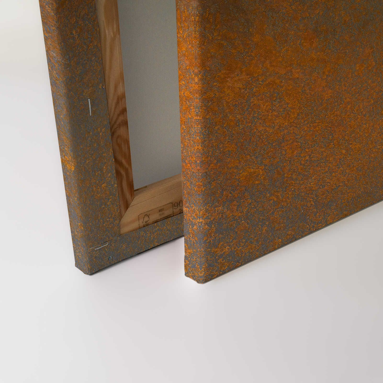             Rust Optics Canvas Painting Orange Brown with Used Look - 0.90 m x 0.60 m
        