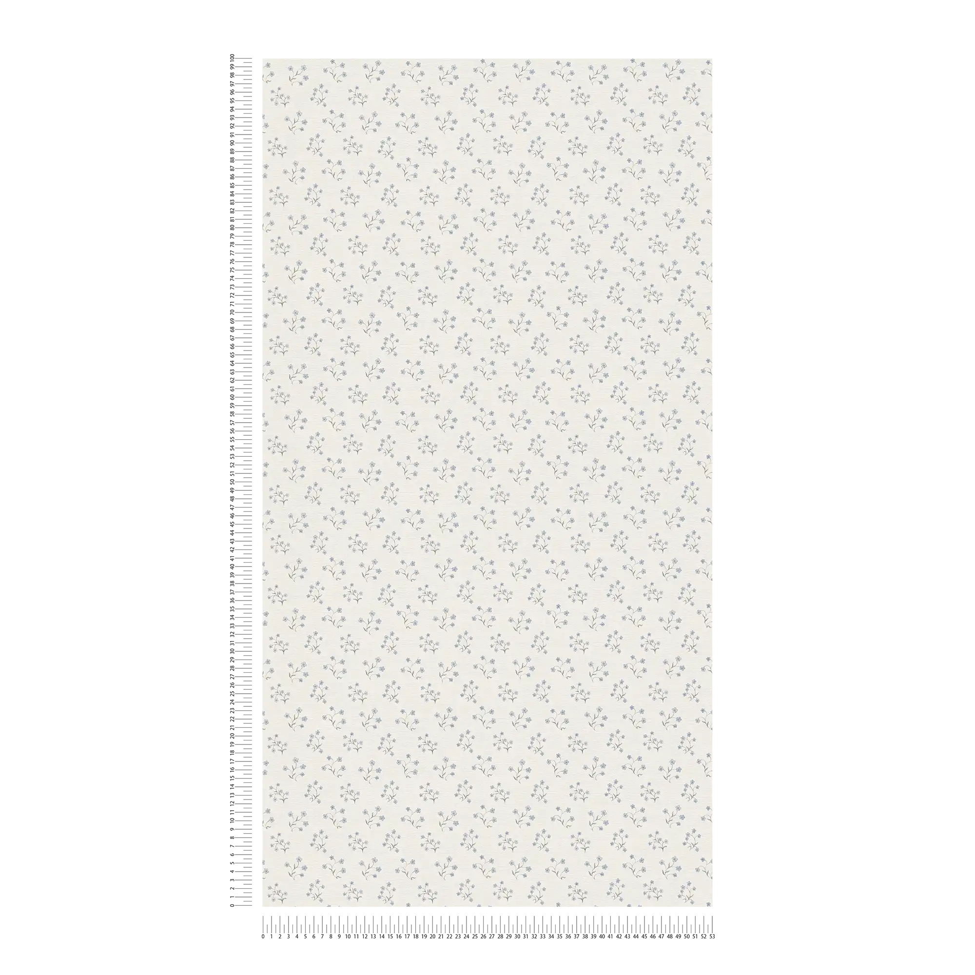             Carta da parati in tessuto non tessuto con raffinato motivo floreale - bianco, blu, grigio
        