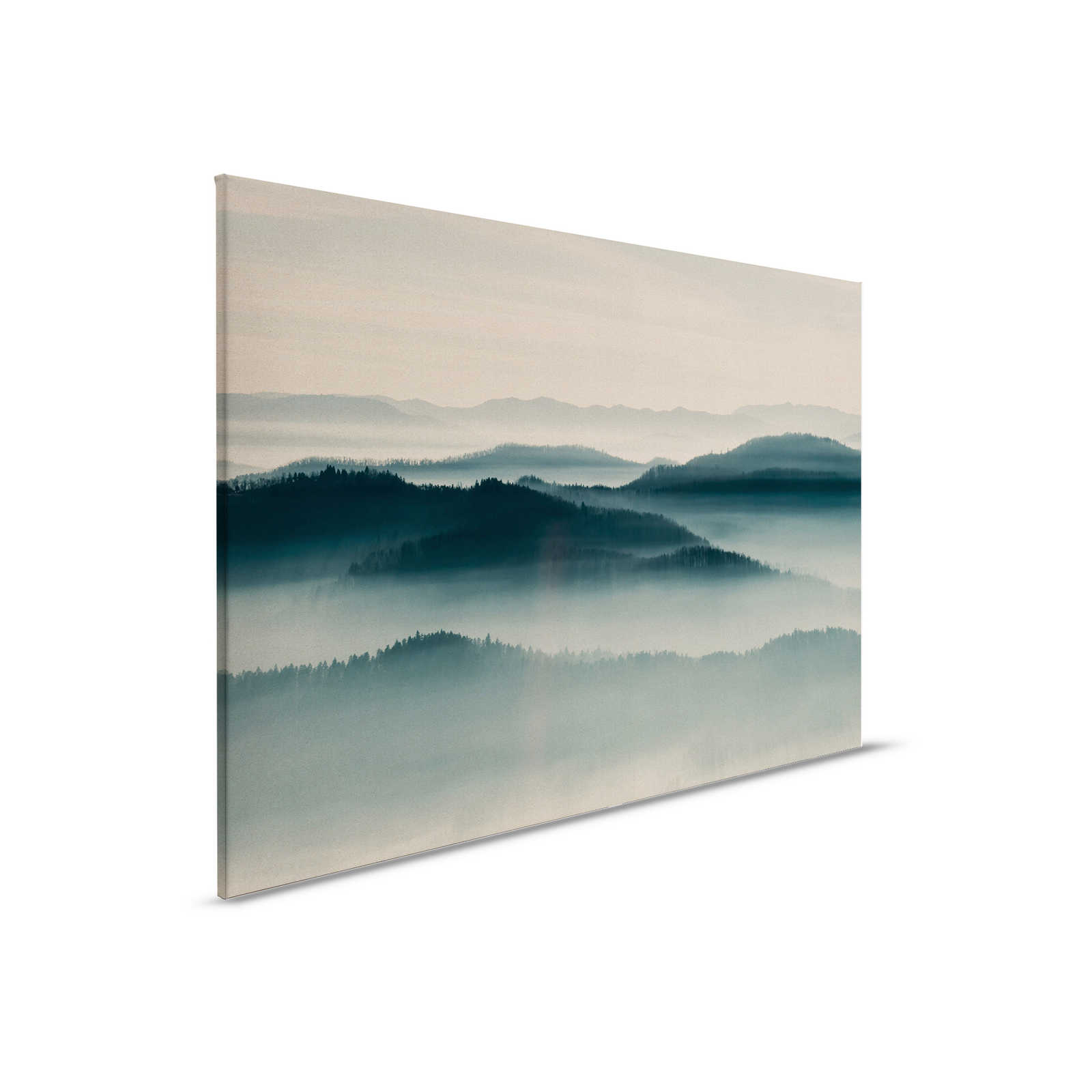         Horizon 1 - Canvas painting with fog landscape, nature Sky Line in cardboard structure - 0.90 m x 0.60 m
    