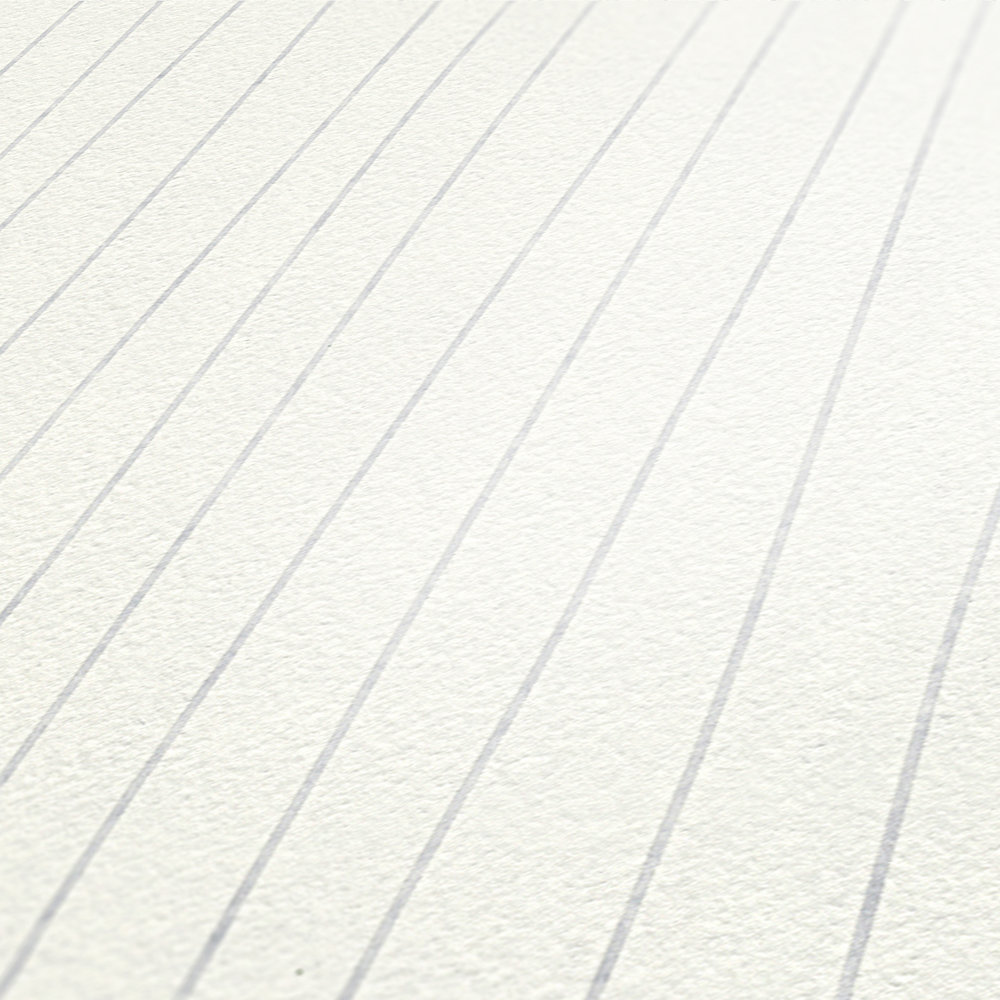             Papel pintado blanco de tejido no tejido con diseño de líneas tono sobre tono
        